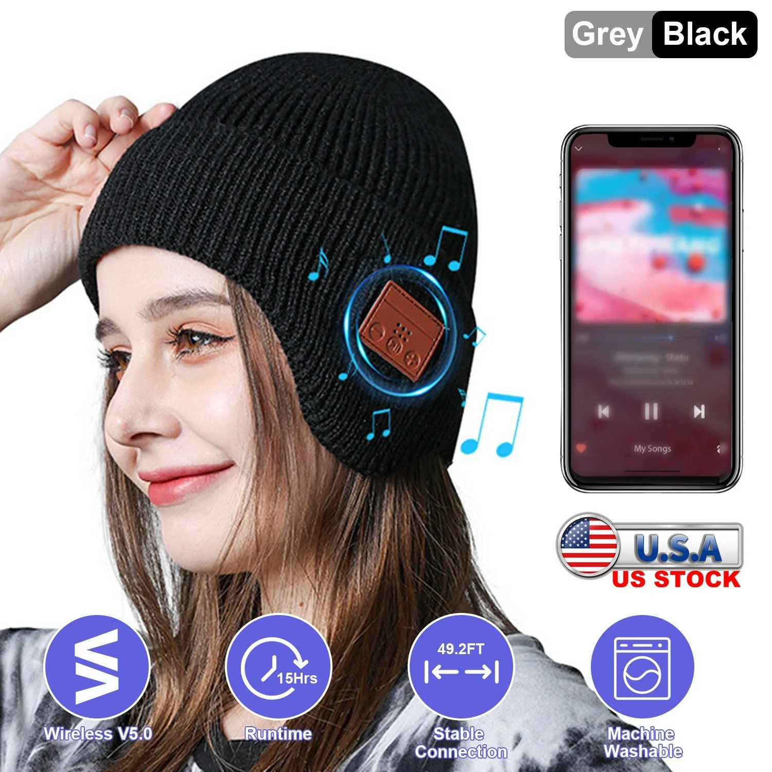 GBruno Wireless V5.0 Beanie Hat - Image 3