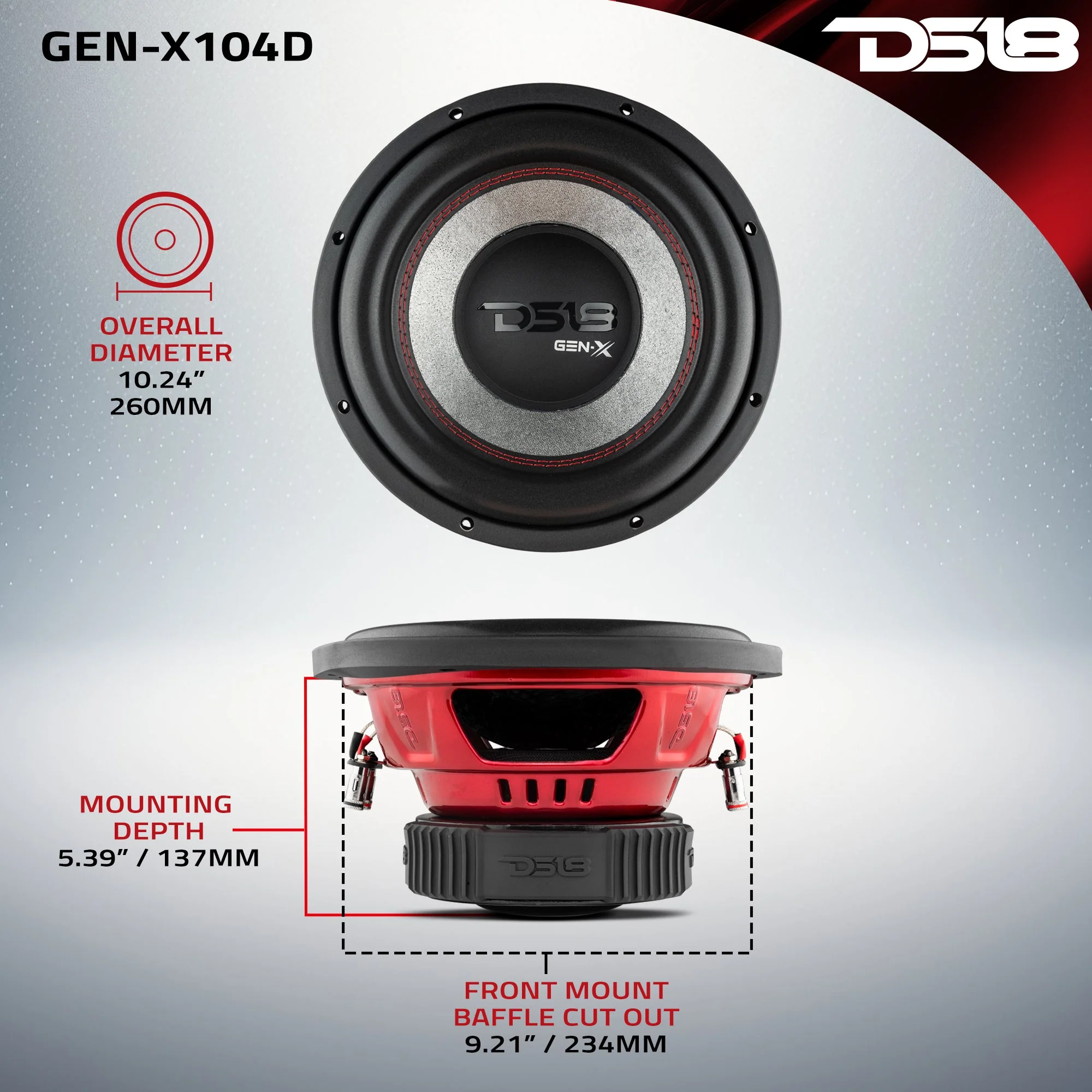 GEN-X 10" Subwoofer 400 Watts Rms DVC  4-Ohm - Image 6