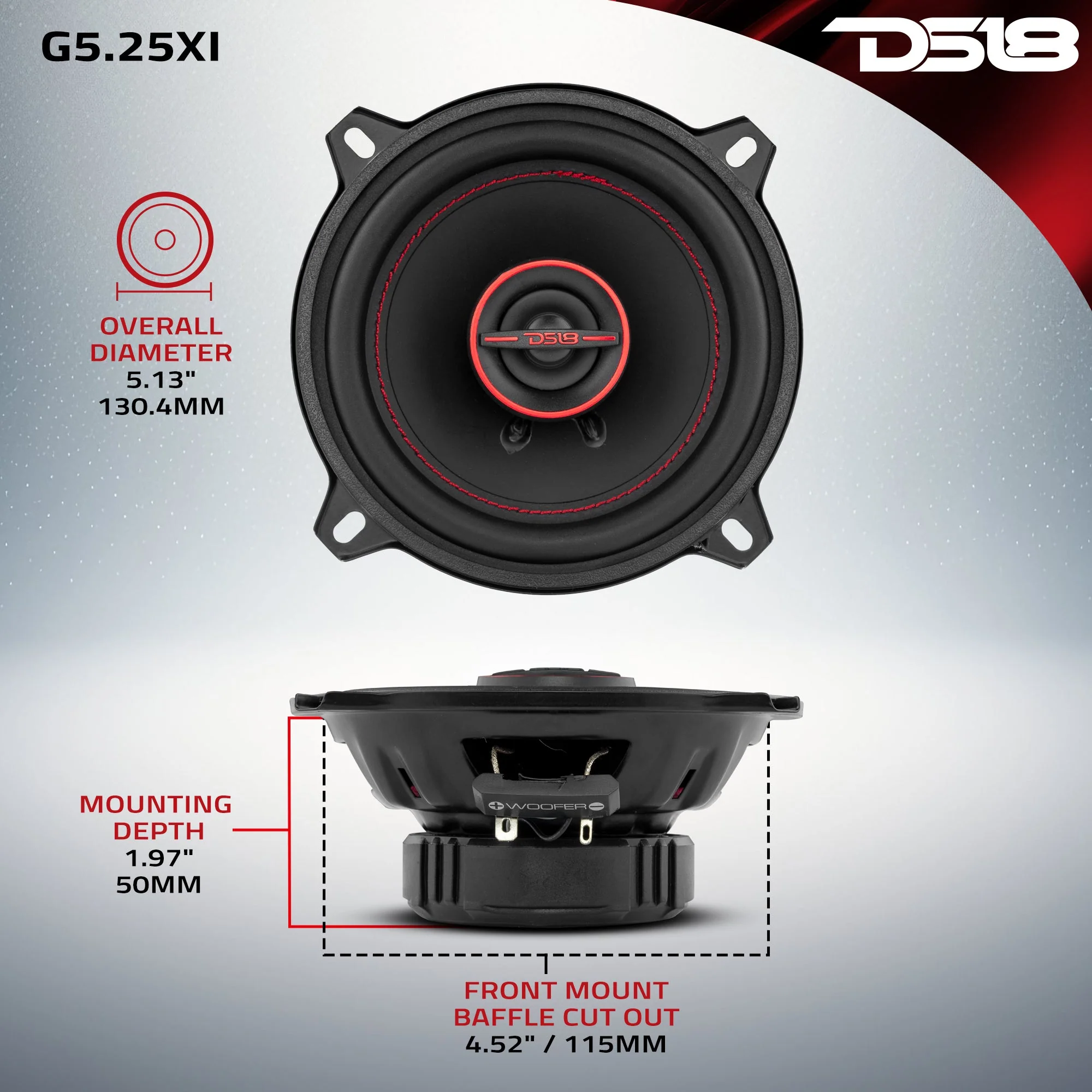 GEN-X 5.25" 2-Way Coaxial Speakers 45 Watts Rms 4-Ohm - Image 7