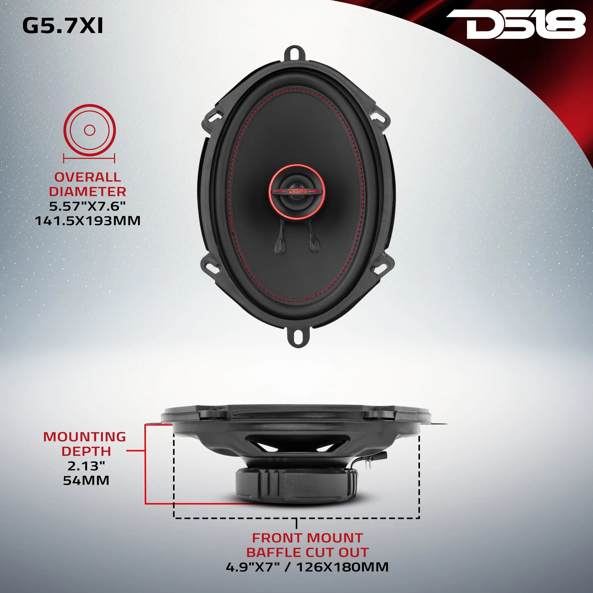 GEN-X 5x7" 2-Way Coaxial Speakers 50 Watts Rms 4-Ohm - Image 7