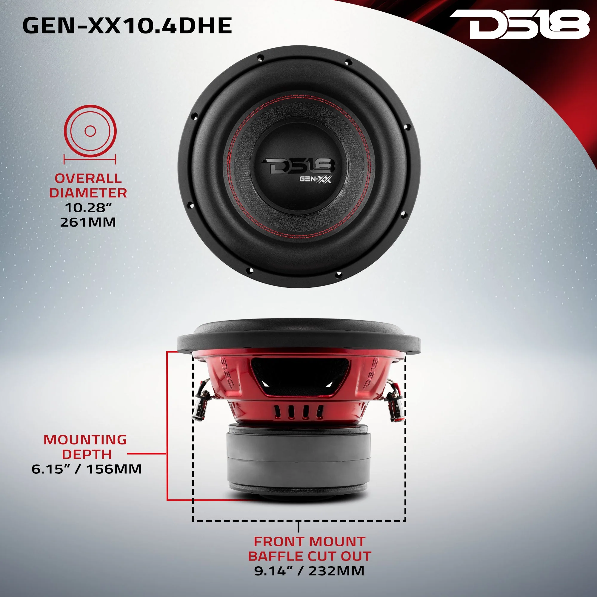 GEN-XX 10" High Excursion Subwoofer Double Stacked Magnets 500 Watts Rms DVC  4-Ohm - Image 6