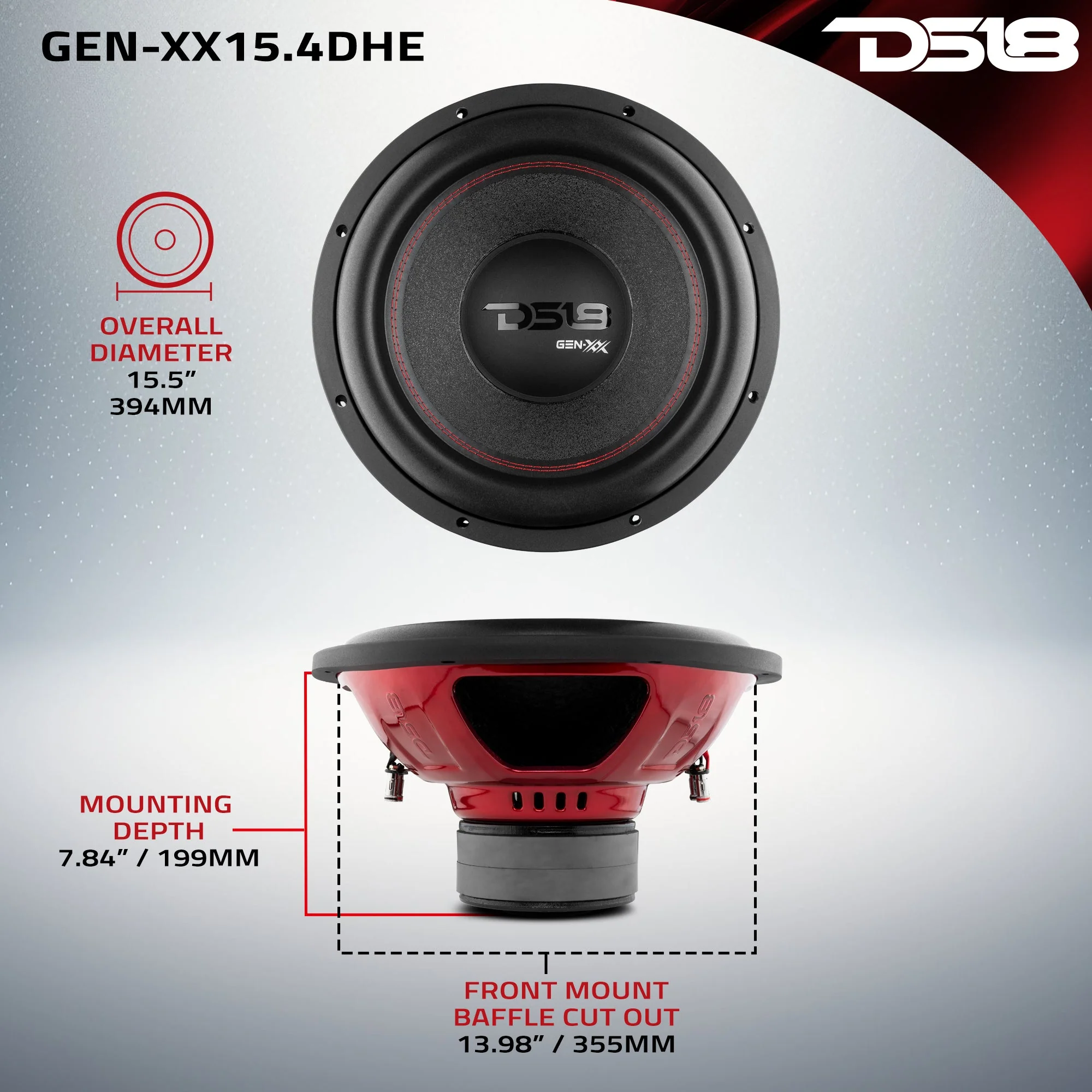 GEN-XX 15" High Excursion Subwoofer Double Stacked Magnets 600 Watts Rms DVC  4-Ohm - Image 6