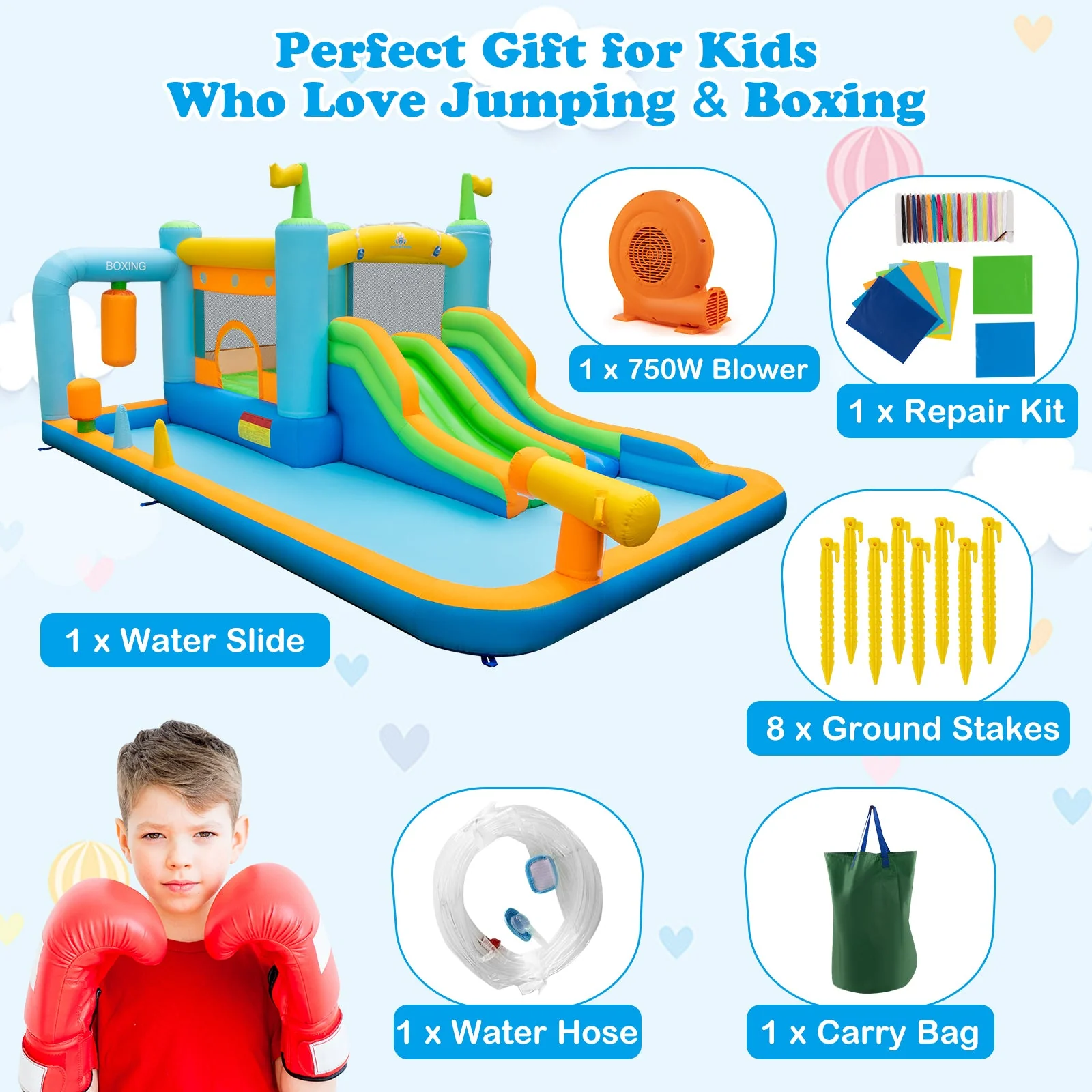 Giant Inflatable Water Slide for Kids Aged 3-10 Years (with 680W Blower) - Image 6