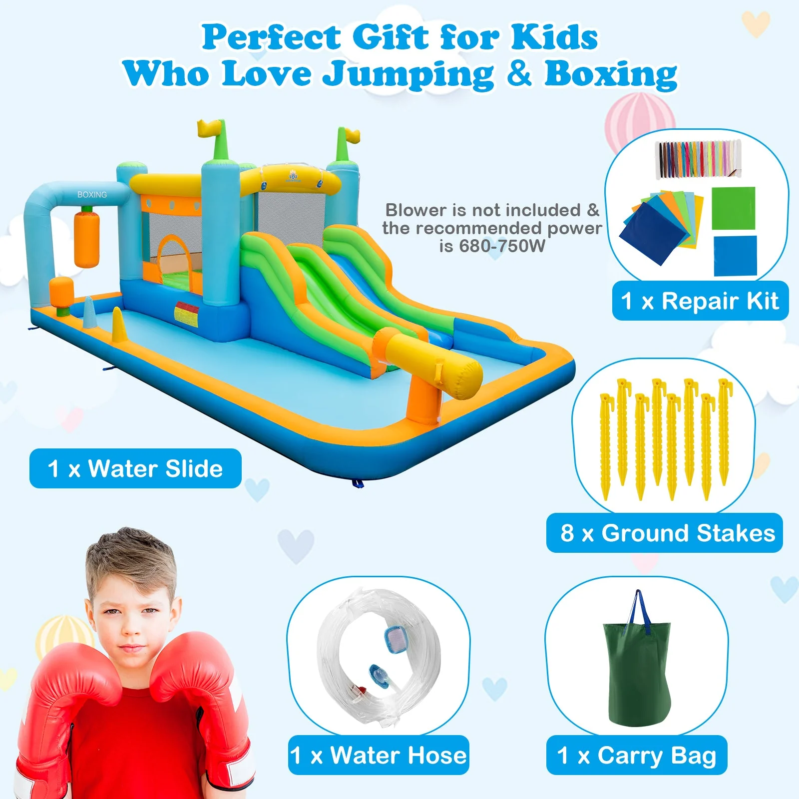 Giant Inflatable Water Slide for Kids Aged 3-10 Years (without Blower) - Image 6