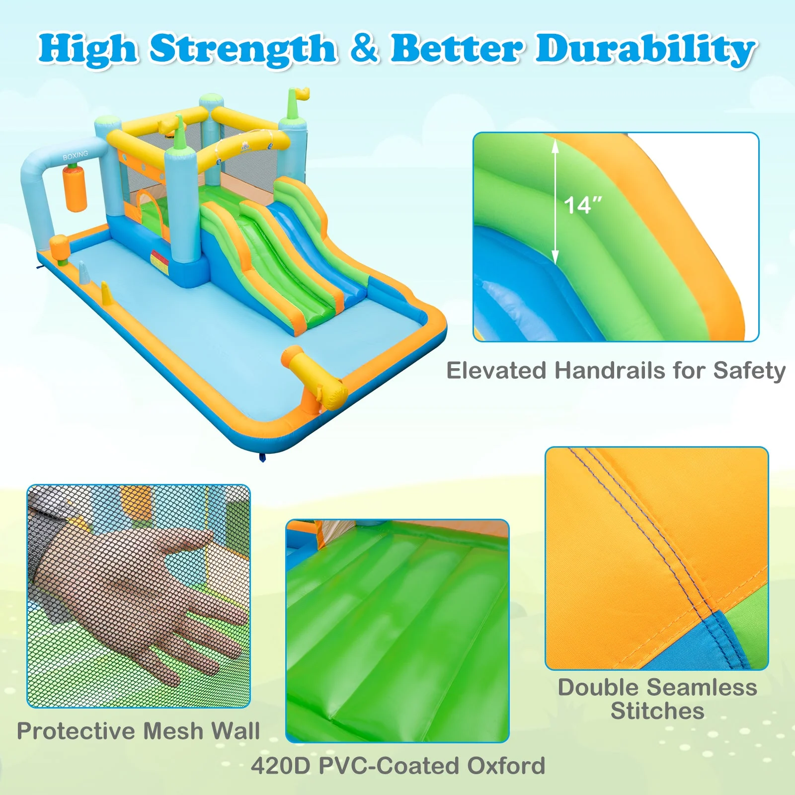 Giant Inflatable Water Slide for Kids Aged 3-10 Years (without Blower) - Image 8