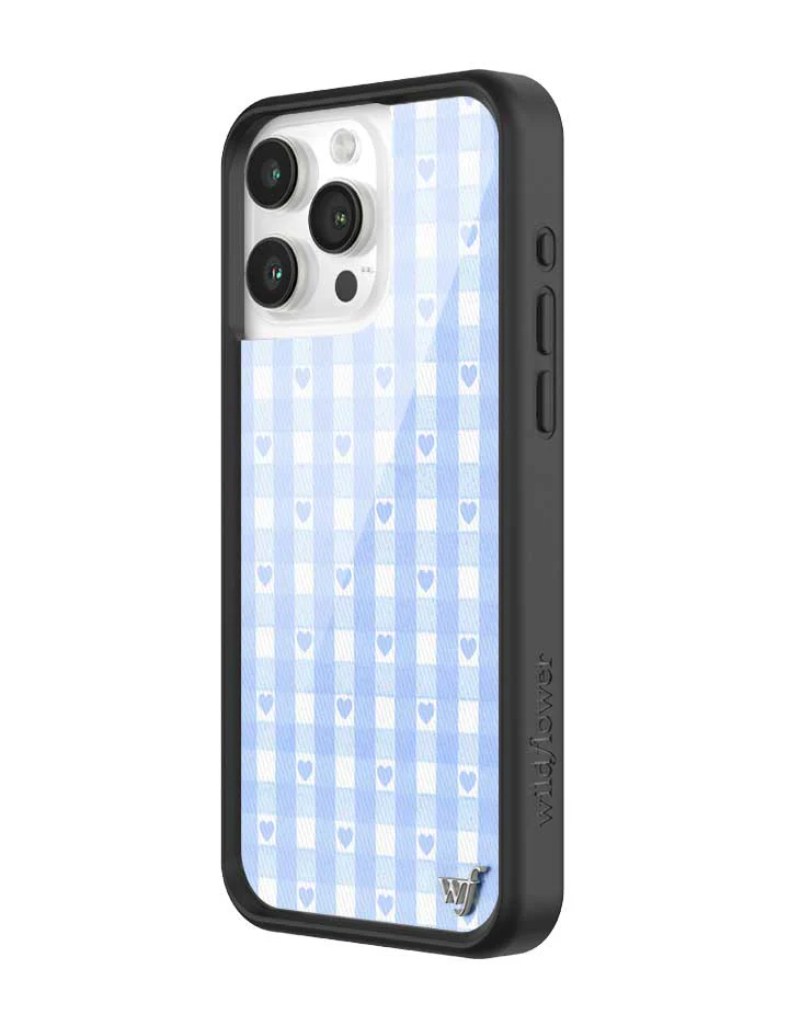 Gingham Hearts | Blue iPhone Case - Image 10