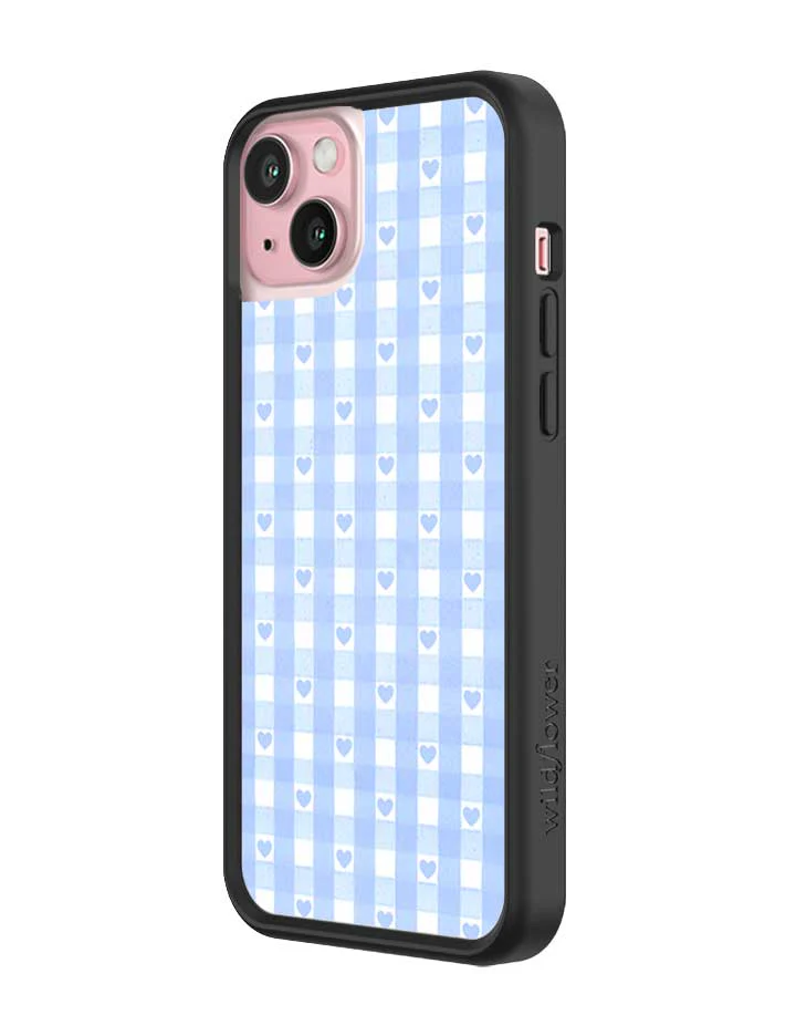 Gingham Hearts | Blue iPhone Case - Image 12