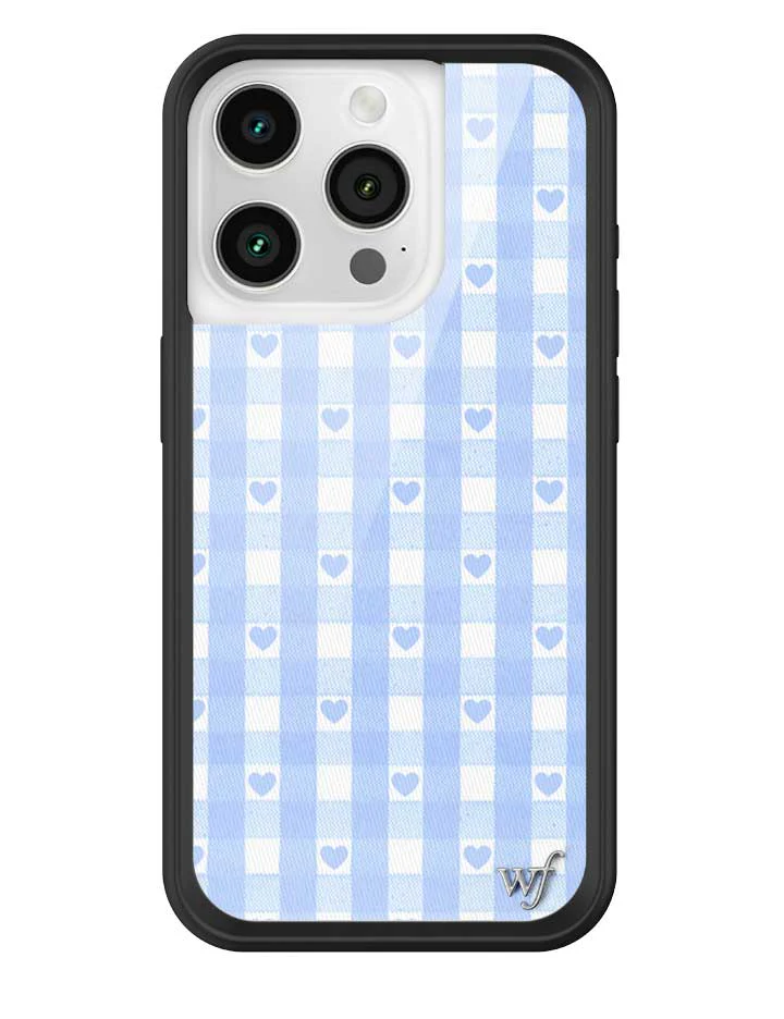 Gingham Hearts | Blue iPhone Case - Image 13