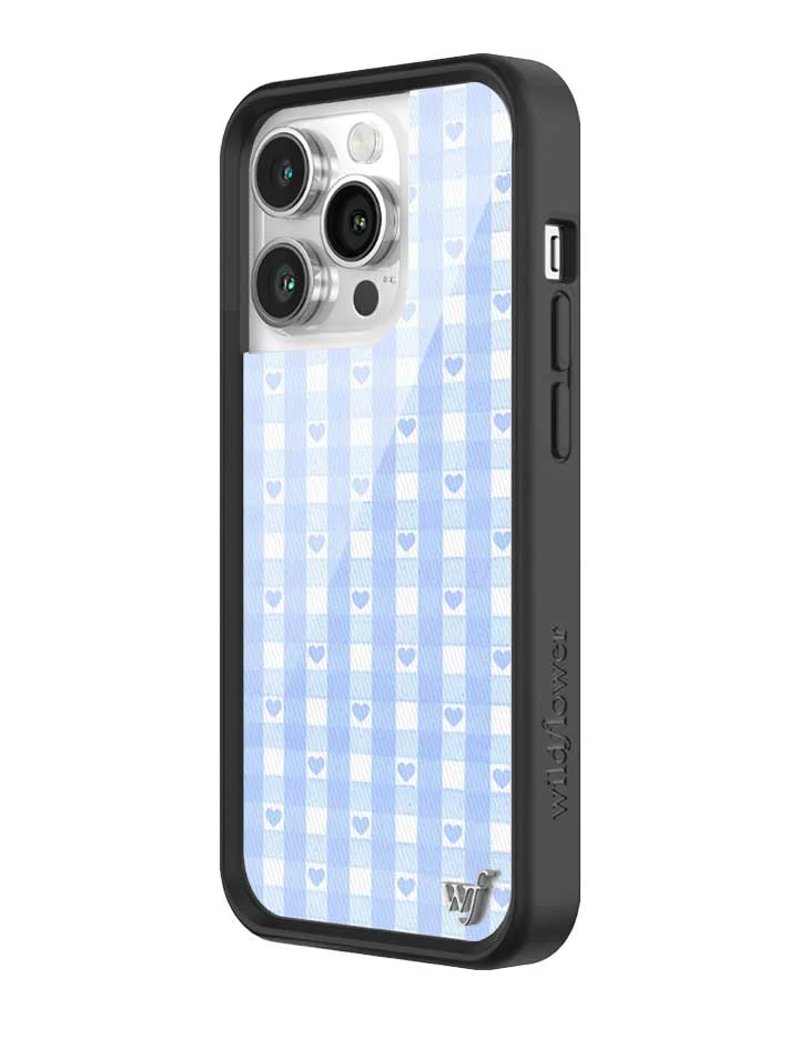 Gingham Hearts | Blue iPhone Case - Image 22