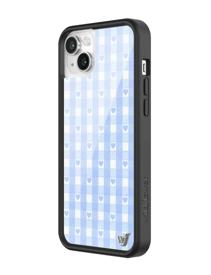 Gingham Hearts | Blue iPhone Case - Image 24