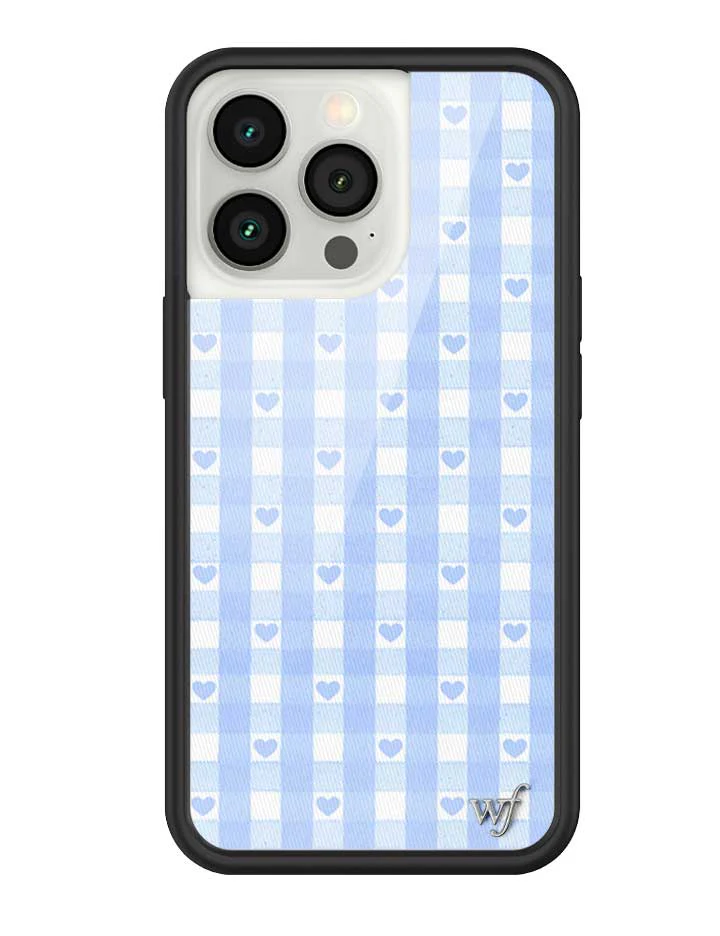 Gingham Hearts | Blue iPhone Case - Image 27
