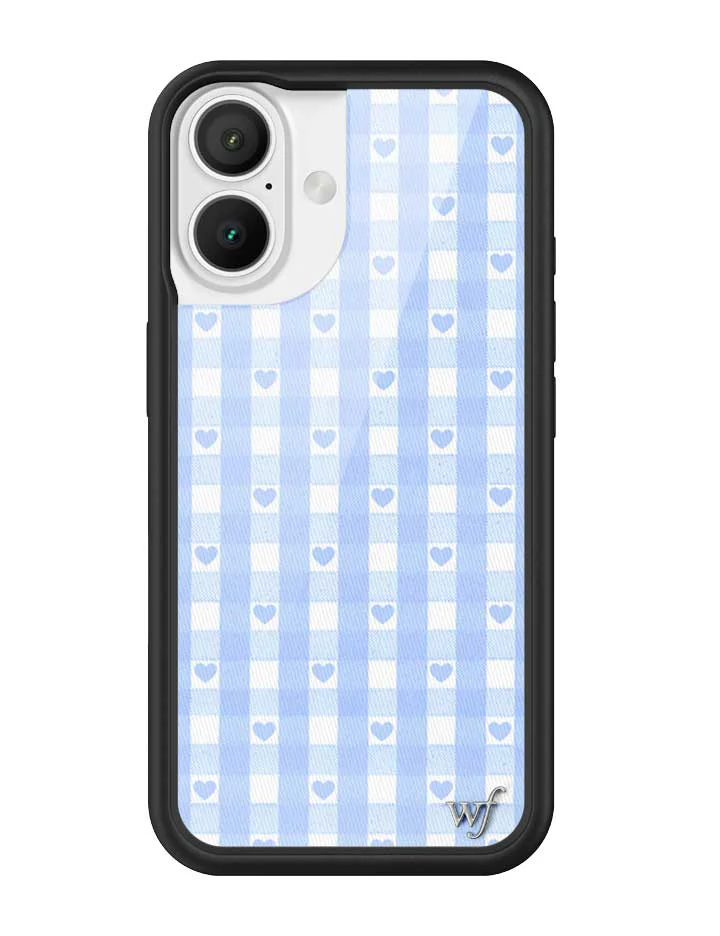 Gingham Hearts | Blue iPhone Case - Image 7