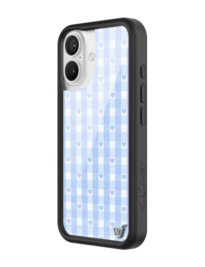 Gingham Hearts | Blue iPhone Case - Image 8