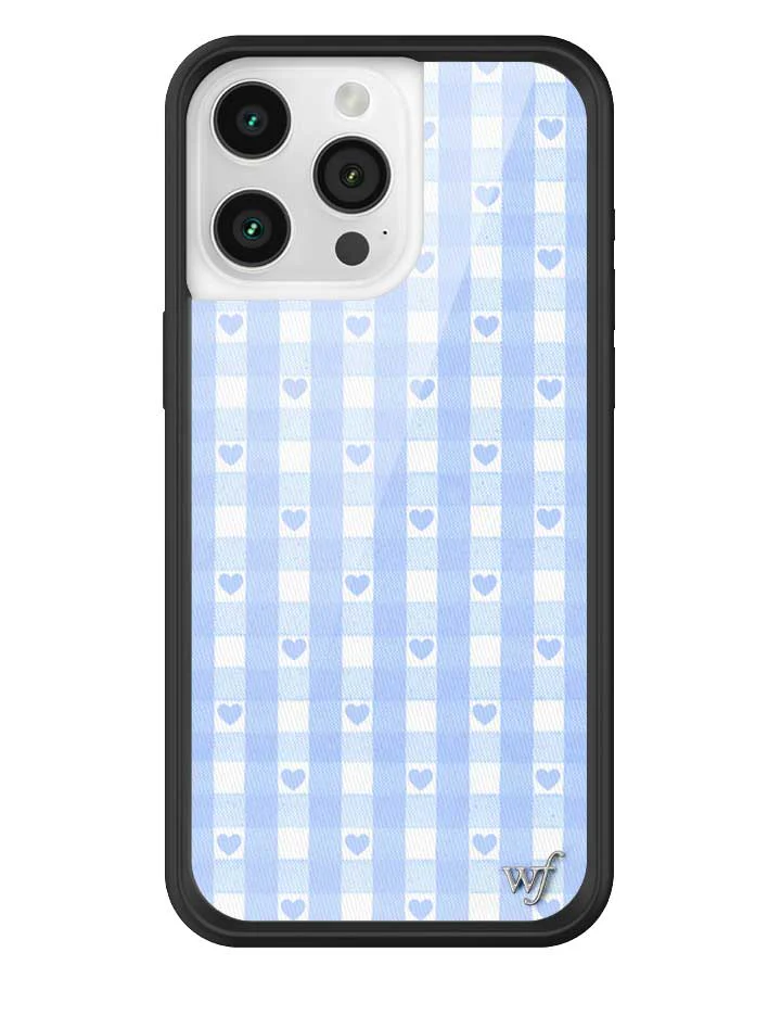 Gingham Hearts | Blue iPhone Case - Image 9