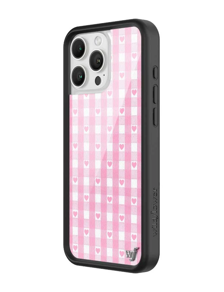 Gingham Hearts | Pink iPhone Case - Image 2