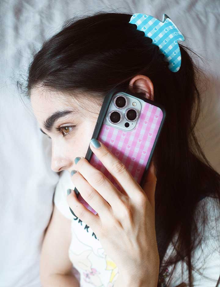 Gingham Hearts | Pink iPhone Case - Image 42