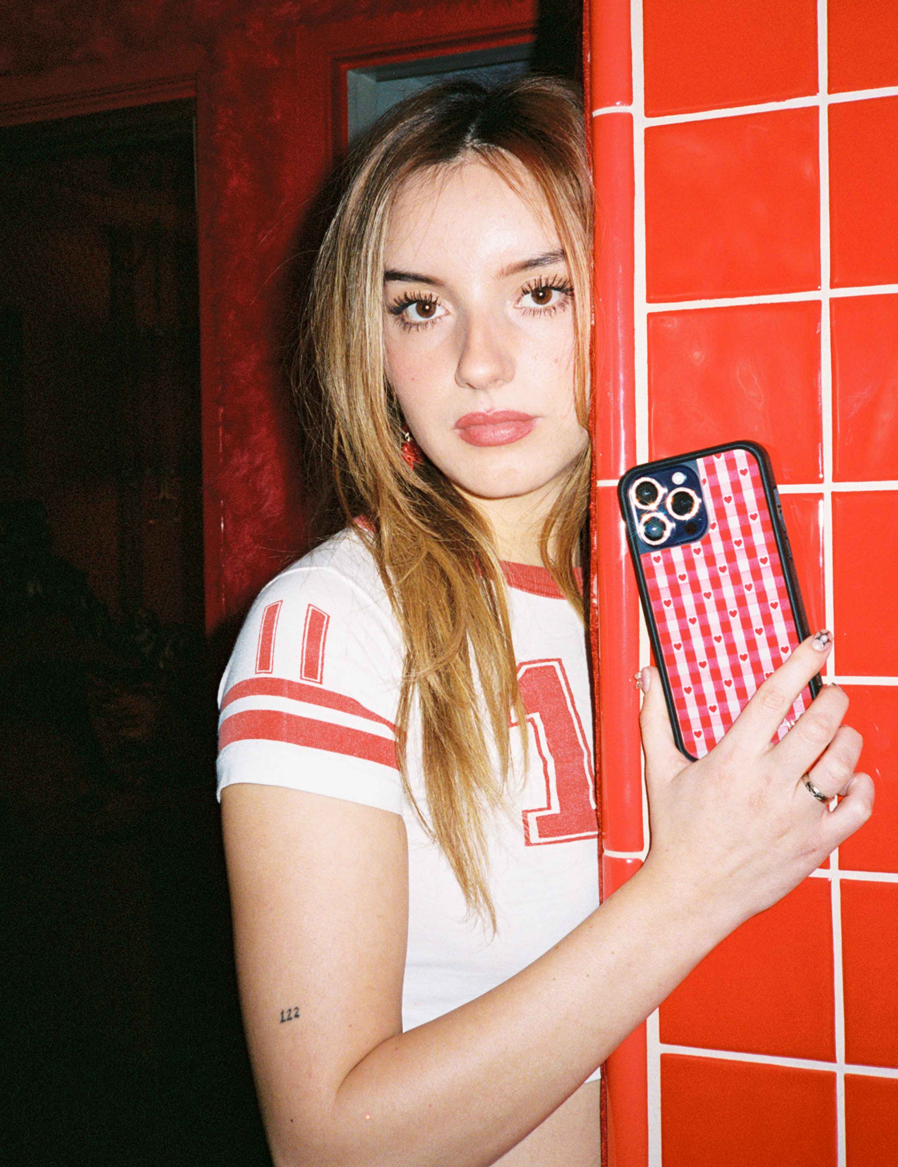 Gingham Hearts | Red iPhone Case - Image 33