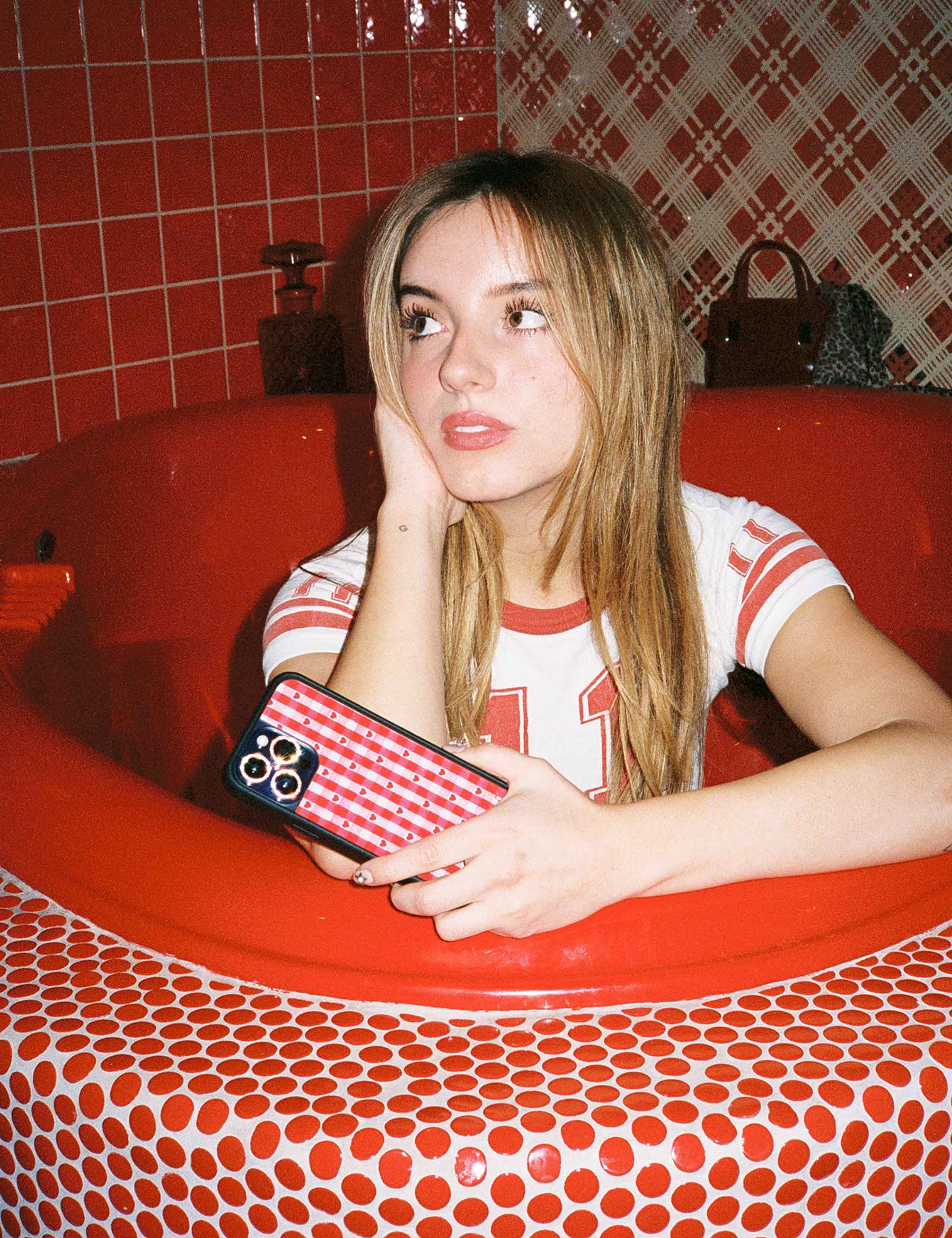 Gingham Hearts | Red iPhone Case - Image 36