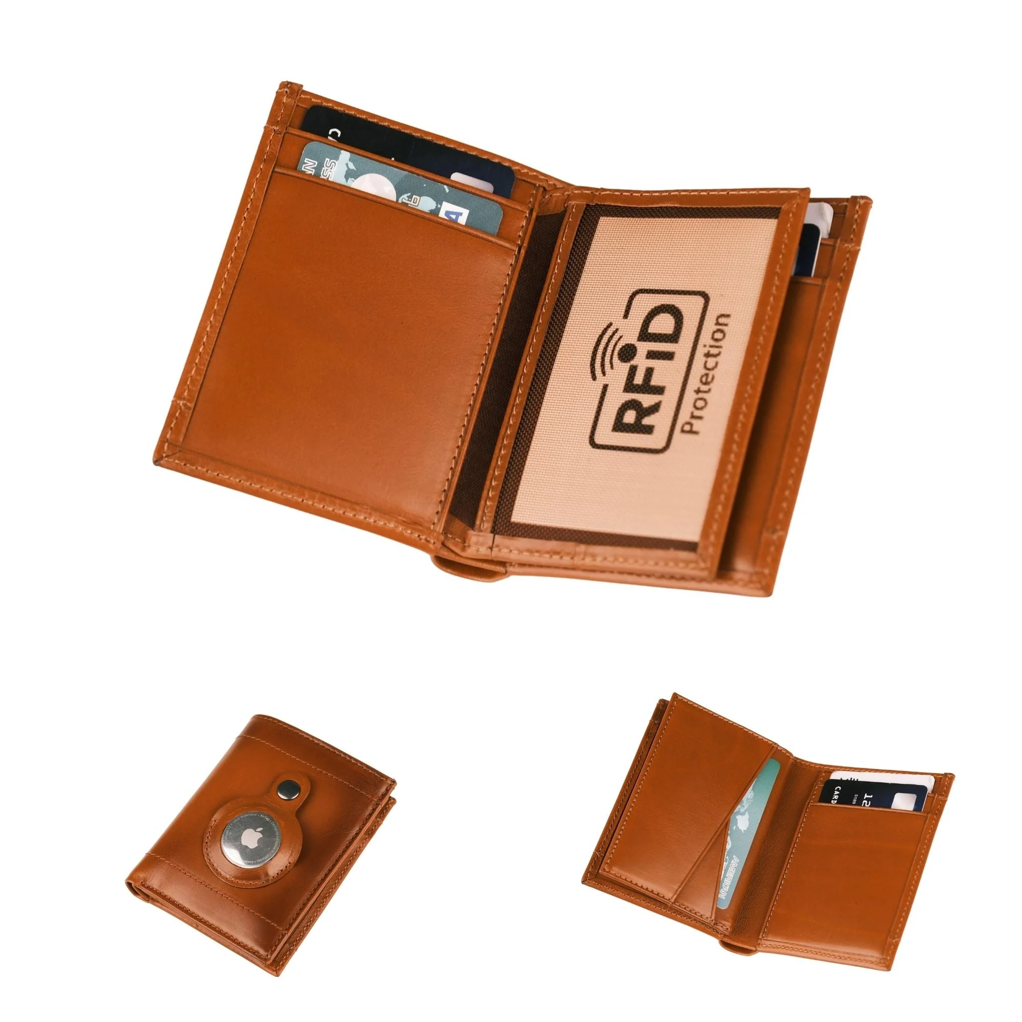 Glendo Apple AirTag Slot Leather Wallet, Handcrafted, Unisex - Image 2