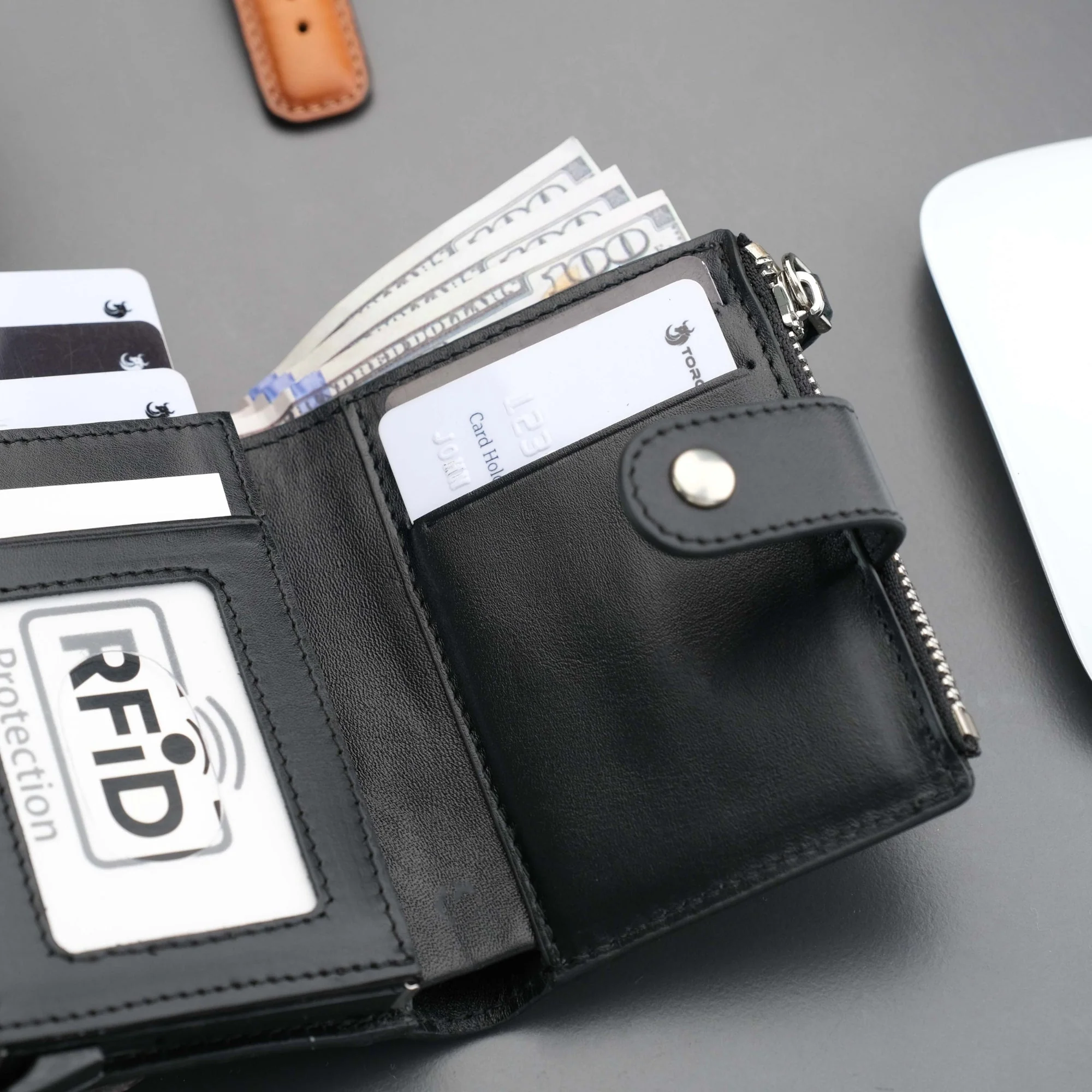 Glenrock Black Leather Pop-up Cardholder Wallet - Image 10