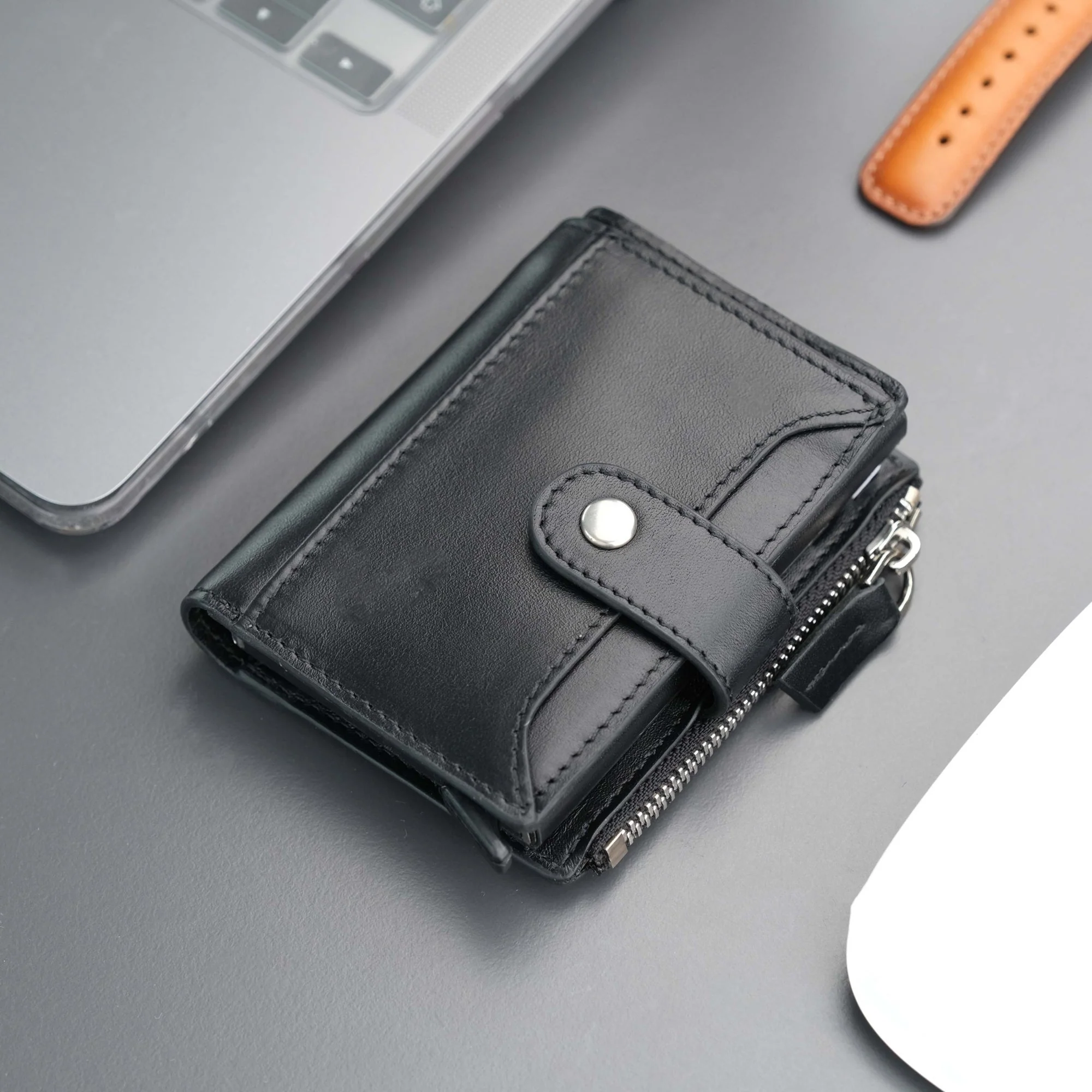 Glenrock Black Leather Pop-up Cardholder Wallet - Image 7