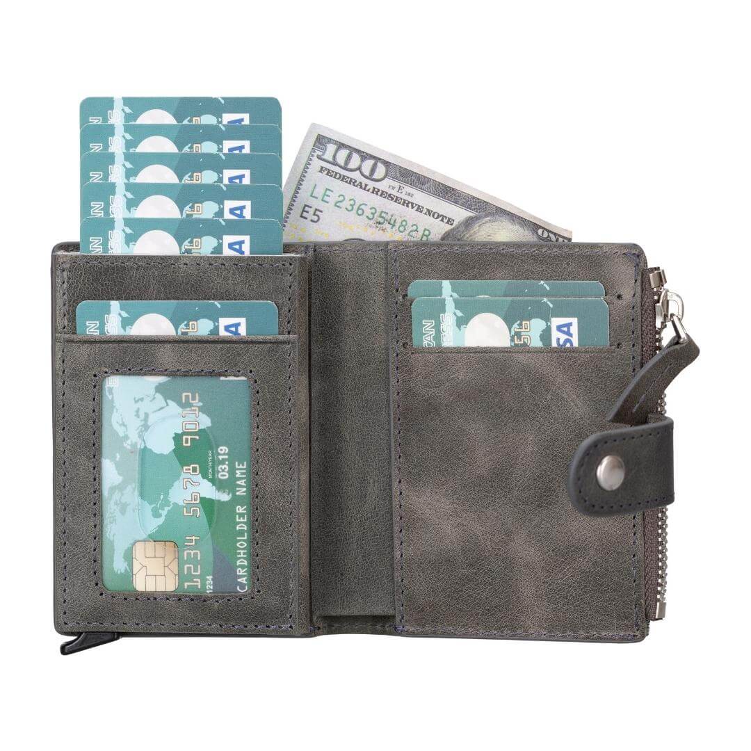 Glenrock Genuine Cowhide Leather Pop Up Card Holder Wallet - Image 20