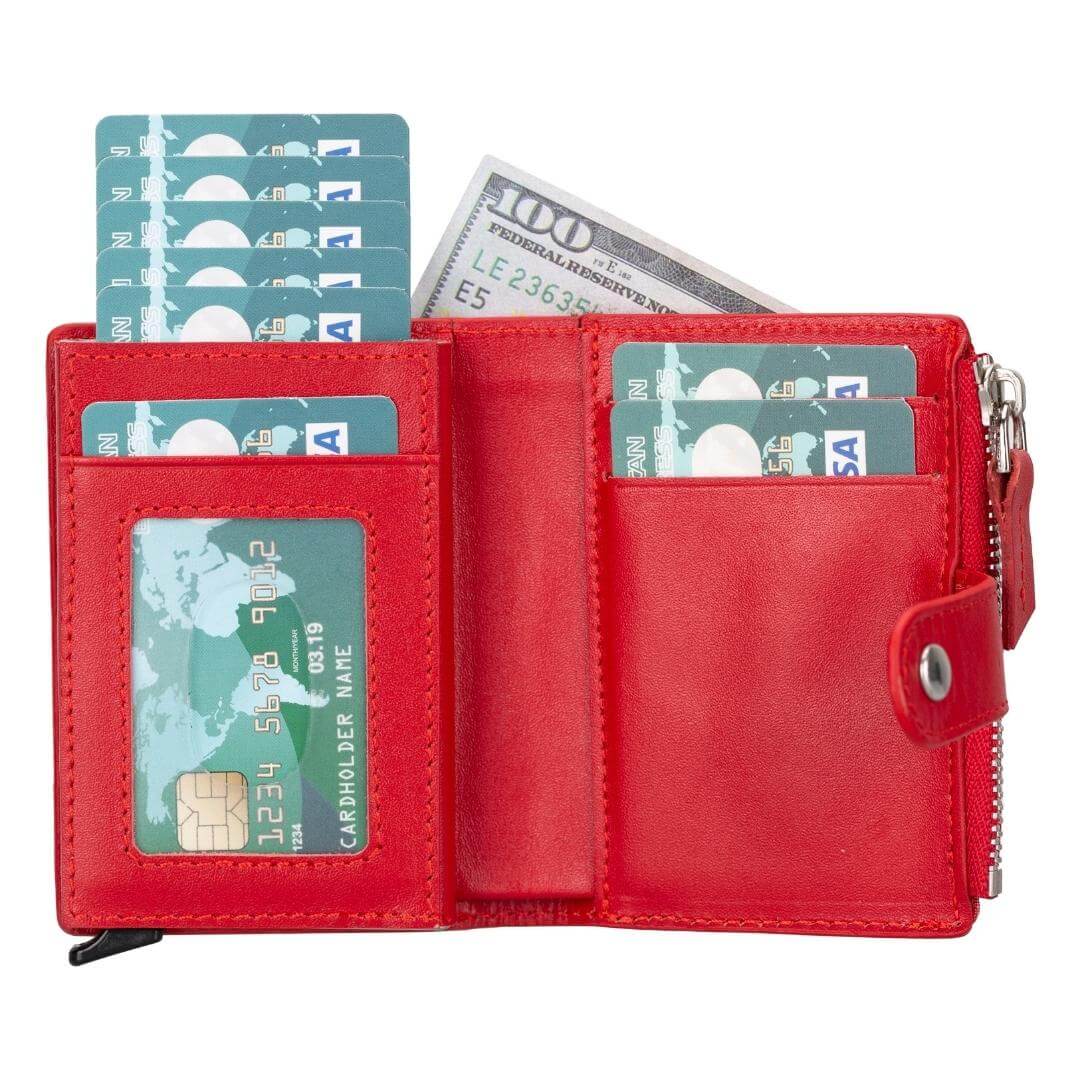 Glenrock Genuine Cowhide Leather Pop Up Card Holder Wallet - Image 26