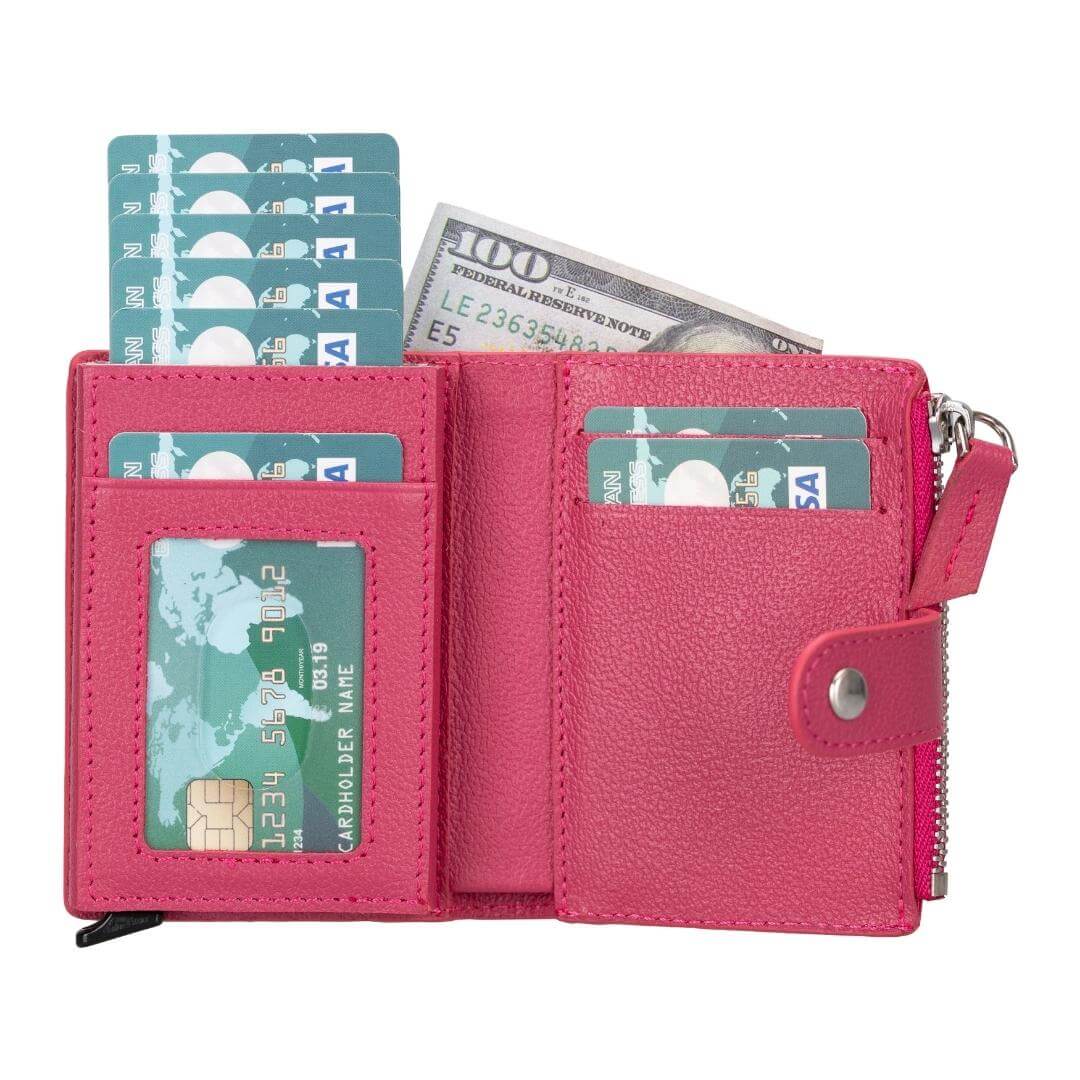 Glenrock Genuine Cowhide Leather Pop Up Card Holder Wallet - Image 43