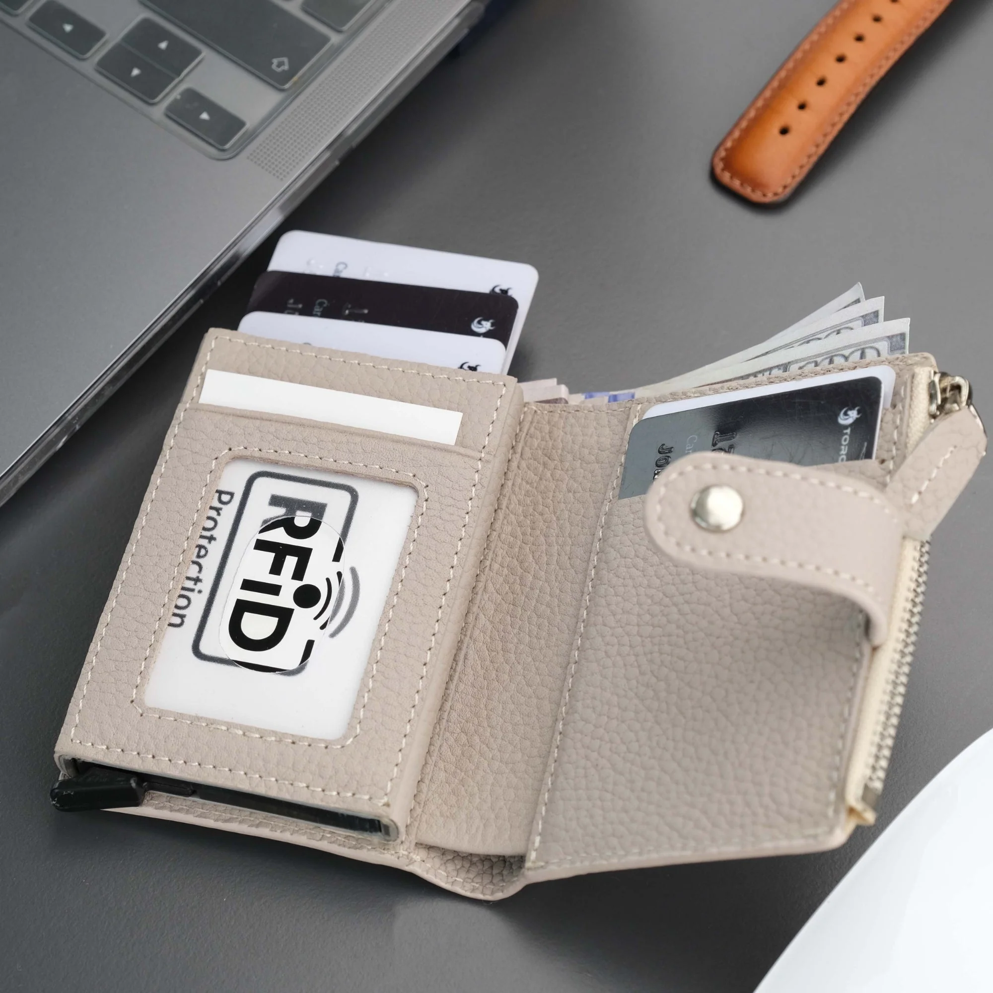 Glenrock Mink Leather Pop-up Cardholder Wallet - Image 5
