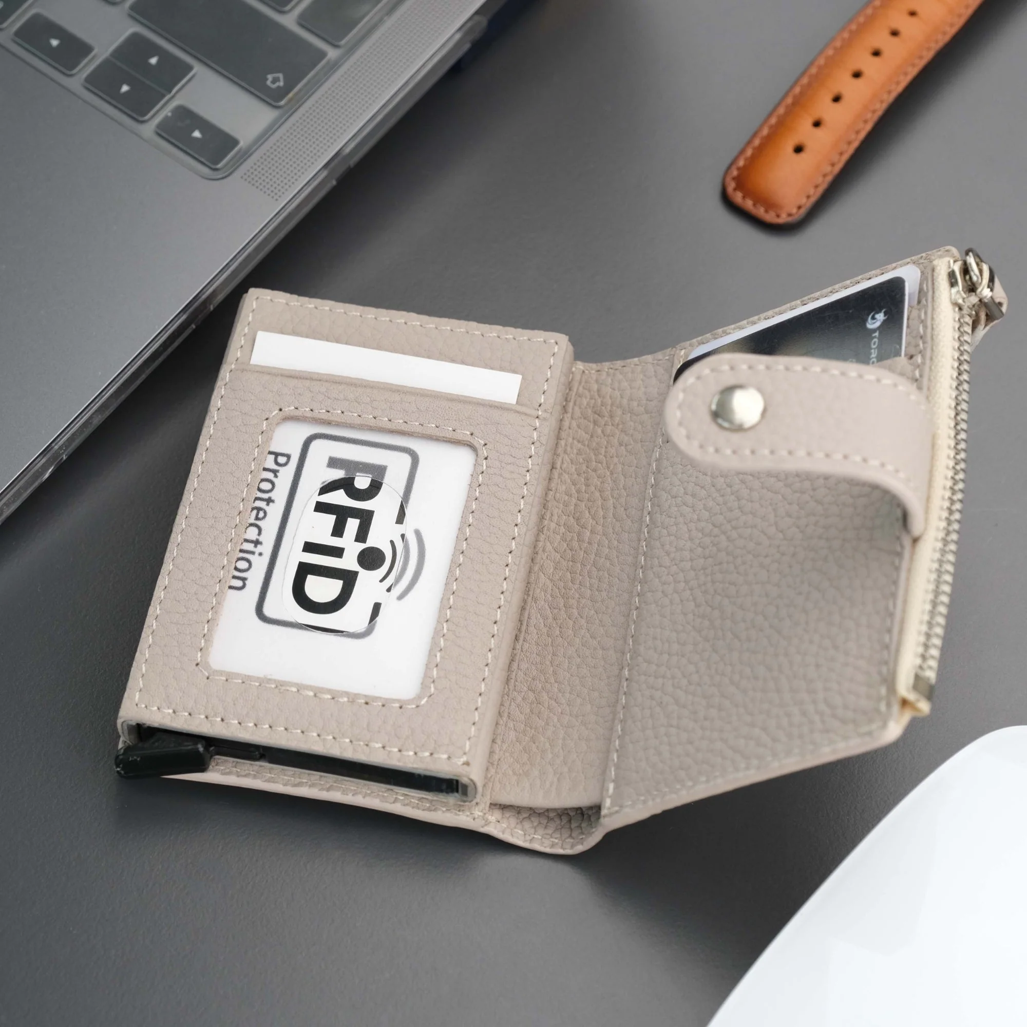 Glenrock Mink Leather Pop-up Cardholder Wallet - Image 6