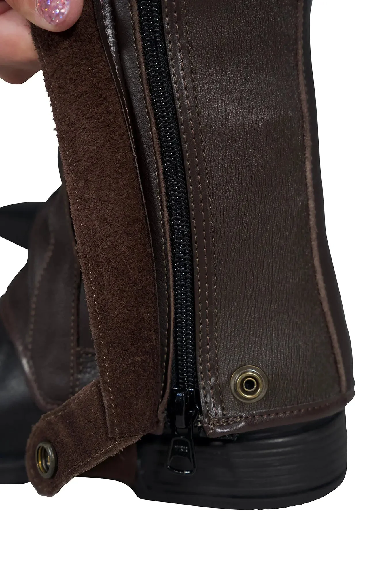 Grand Prix Italian Leather Half Chaps, Brown - Image 10