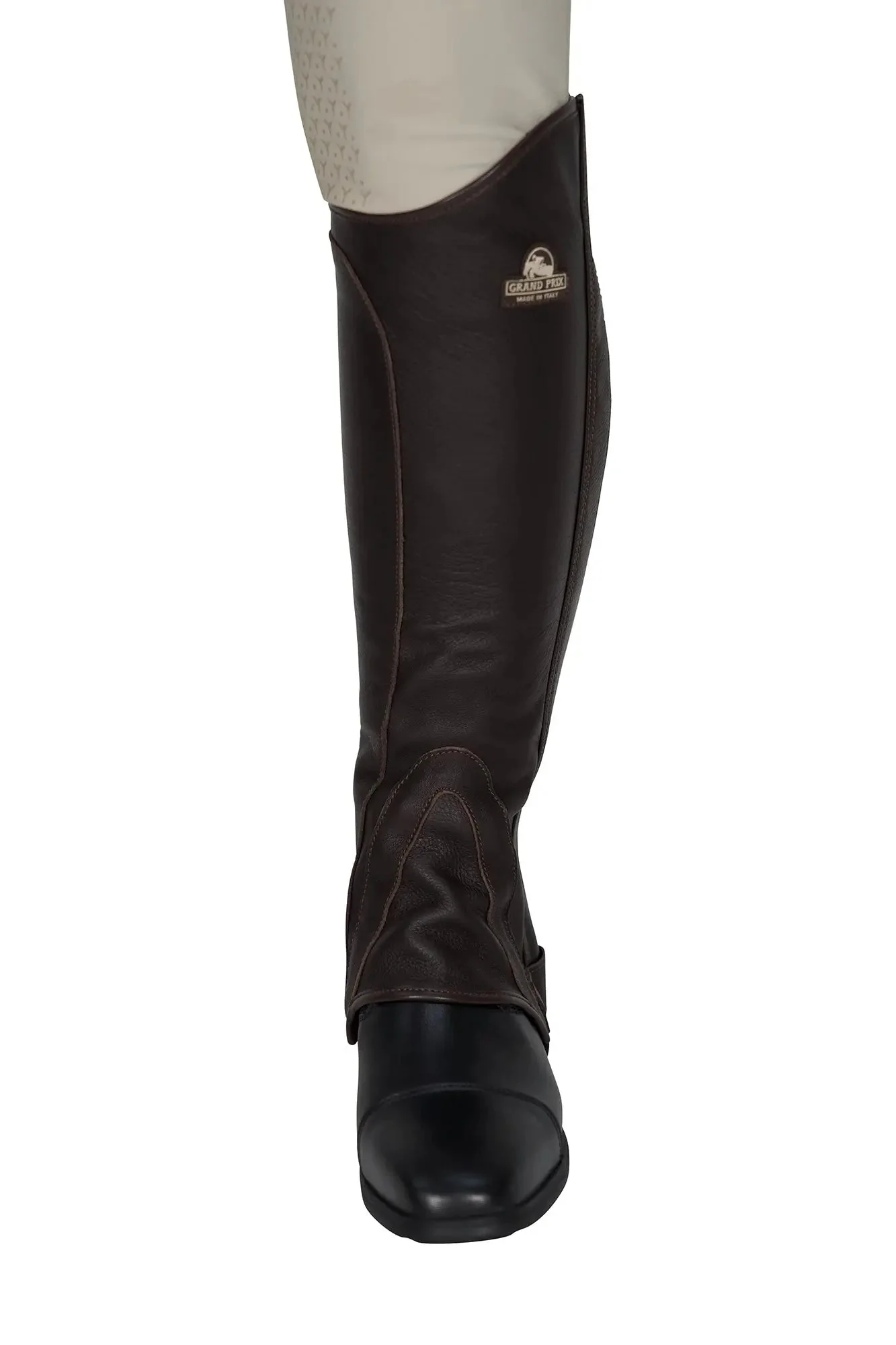 Grand Prix Italian Leather Half Chaps, Brown - Image 2