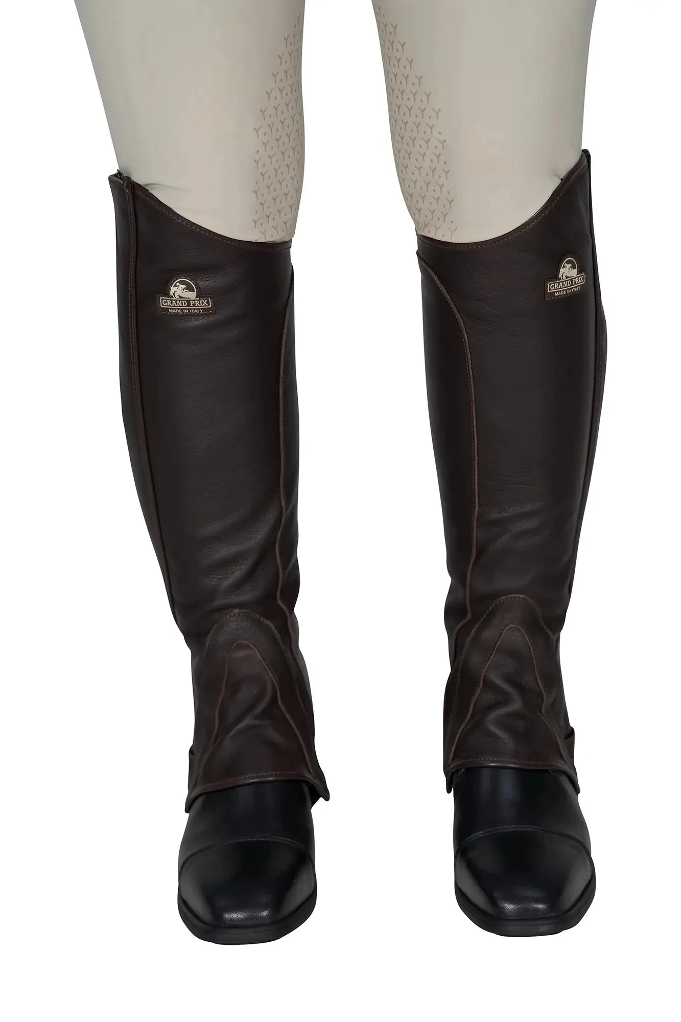 Grand Prix Italian Leather Half Chaps, Brown - Image 6