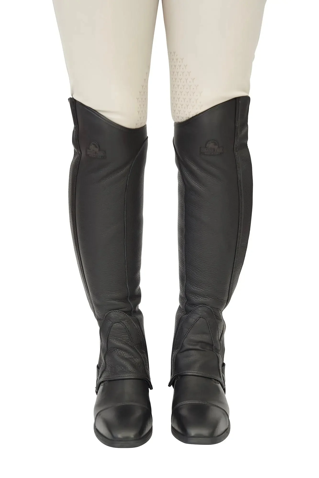 Grand Prix LC Italian Full Leather Half Chaps, Black - Image 3