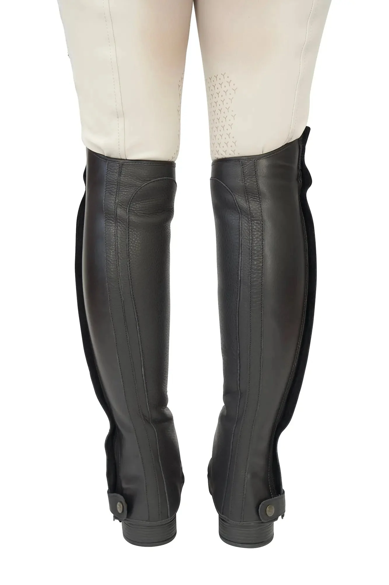 Grand Prix LC Italian Full Leather Half Chaps, Black - Image 4