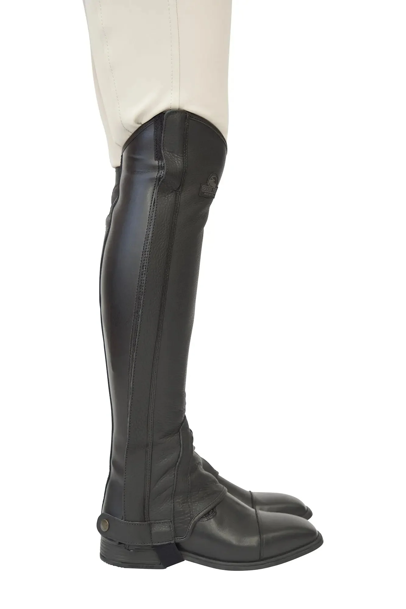 Grand Prix LC Italian Full Leather Half Chaps, Black - Image 5