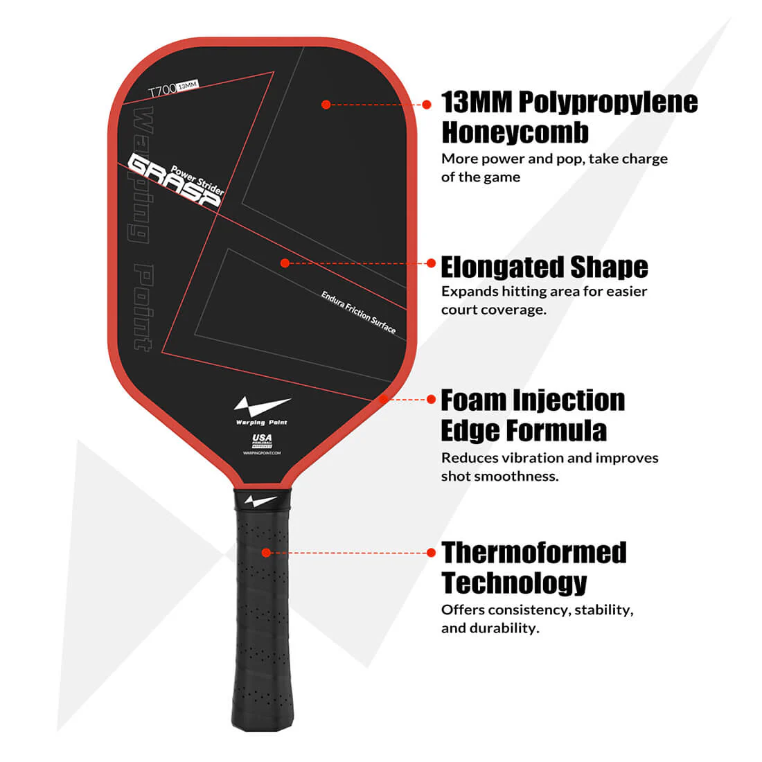 Grasp Pickleball Paddle - 13mm - Image 4