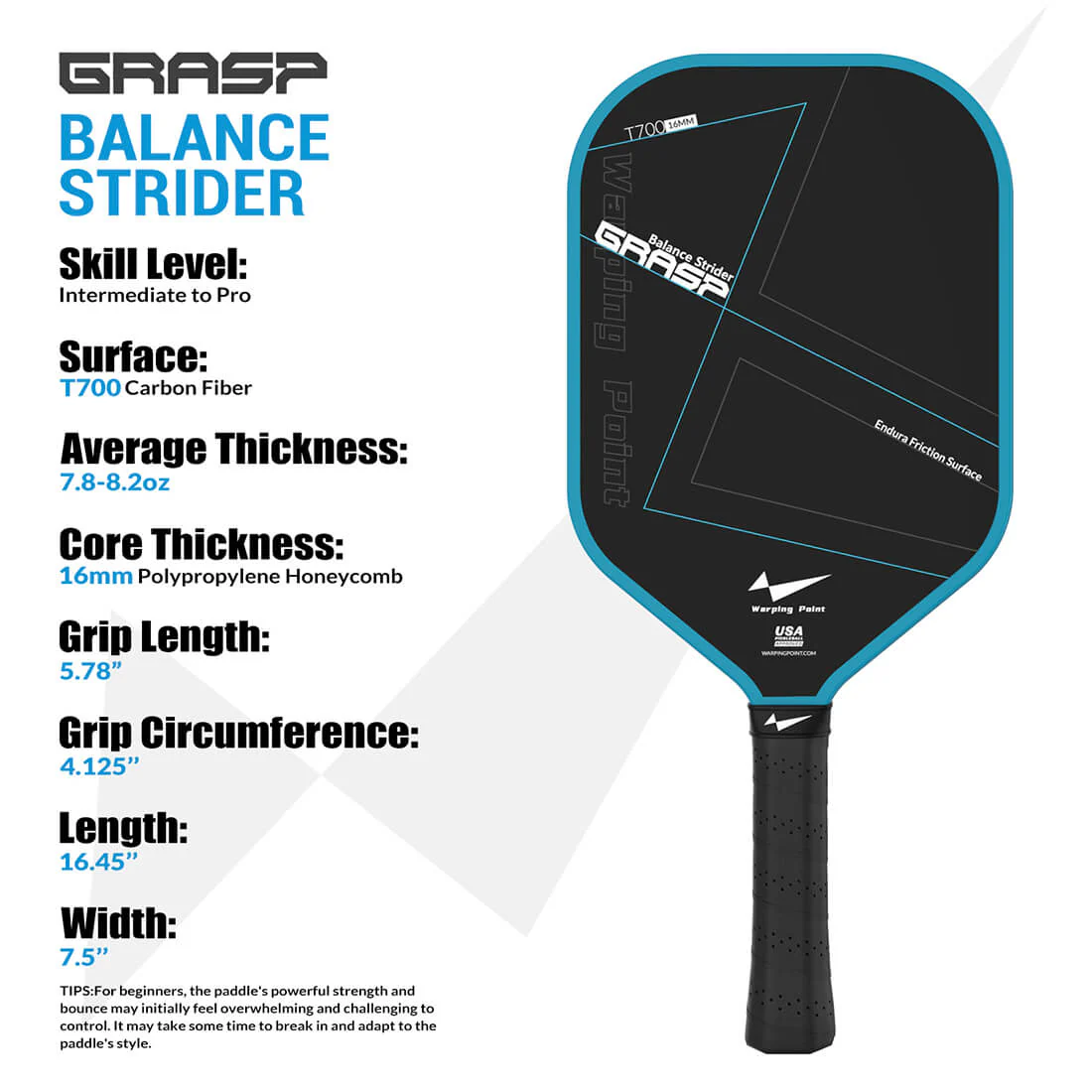 Grasp Pickleball Paddle - 16mm - Image 4