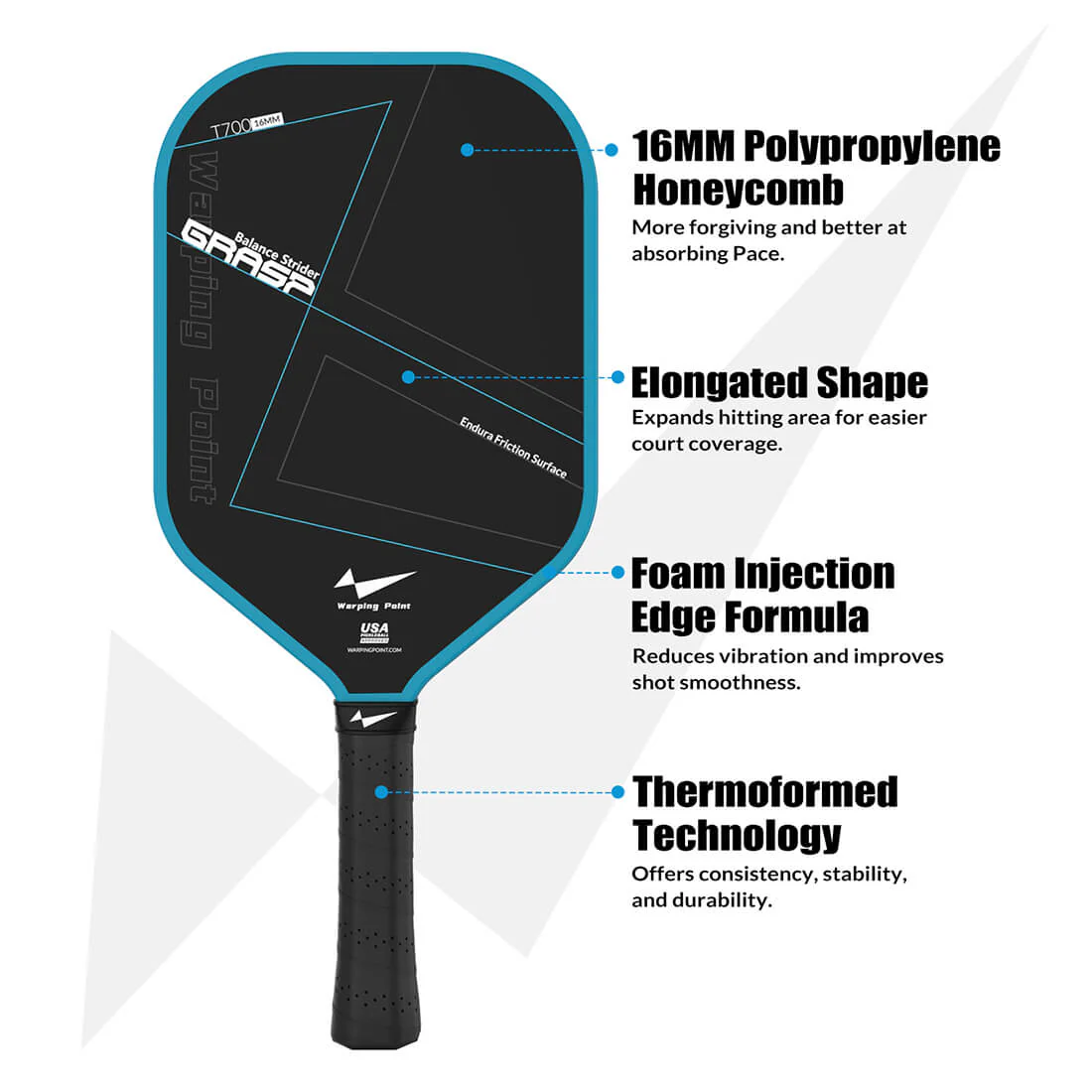 Grasp Pickleball Paddle - 16mm - Image 5