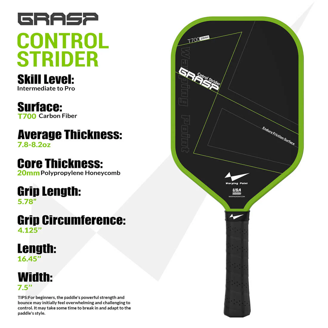 Grasp Pickleball Paddle - 20mm - Image 6