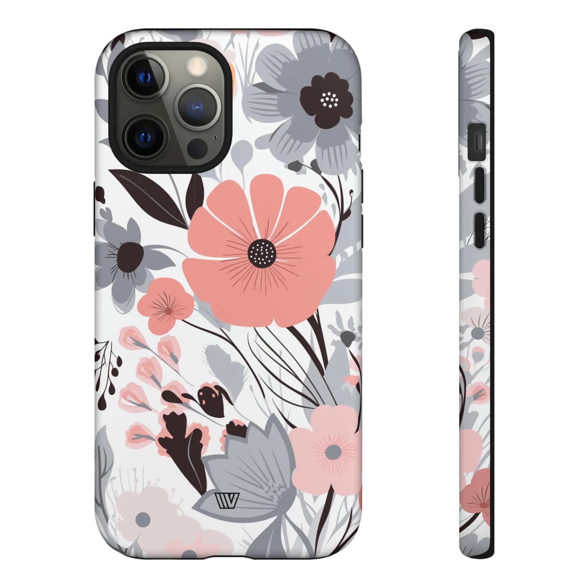 GRAY PASTEL FLOWERS | Tough Phone Case - Image 14