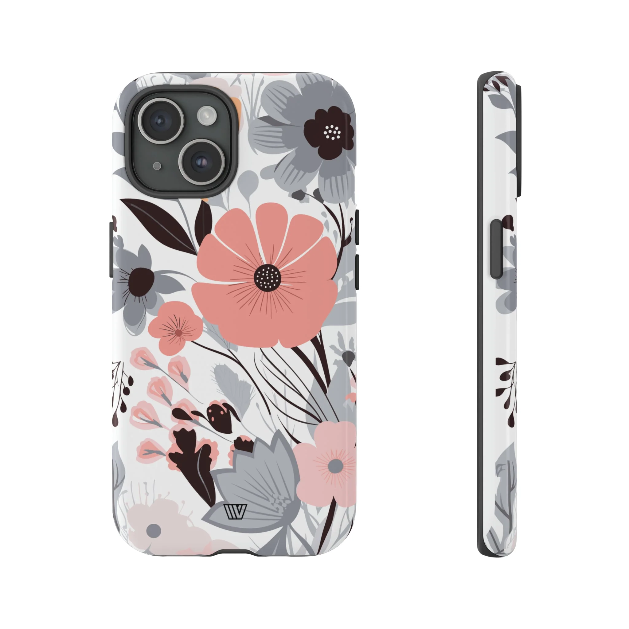 GRAY PASTEL FLOWERS | Tough Phone Case - Image 2