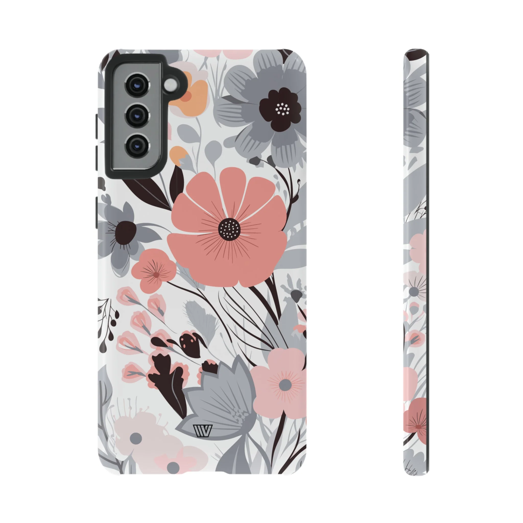 GRAY PASTEL FLOWERS | Tough Phone Case - Image 25