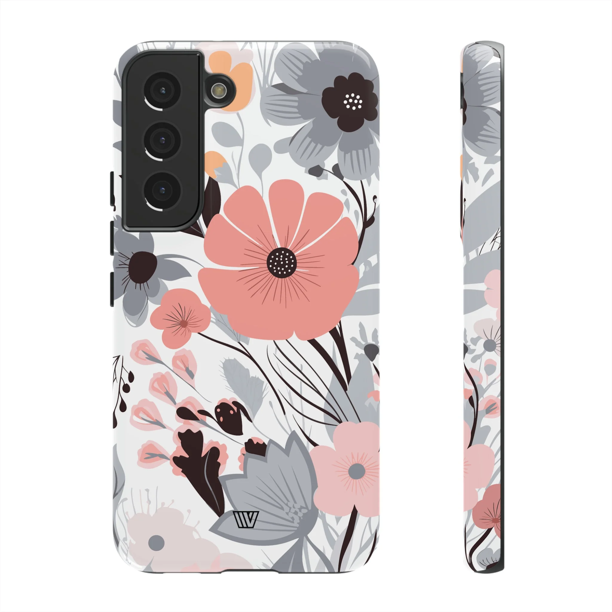 GRAY PASTEL FLOWERS | Tough Phone Case - Image 33