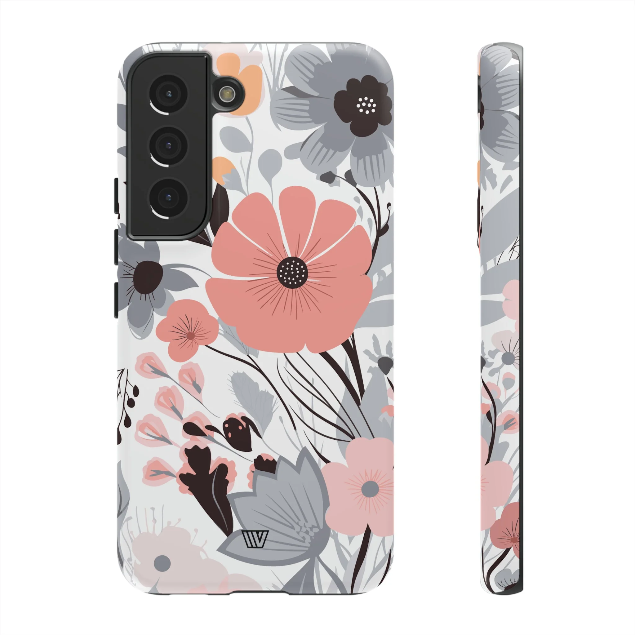 GRAY PASTEL FLOWERS | Tough Phone Case - Image 34