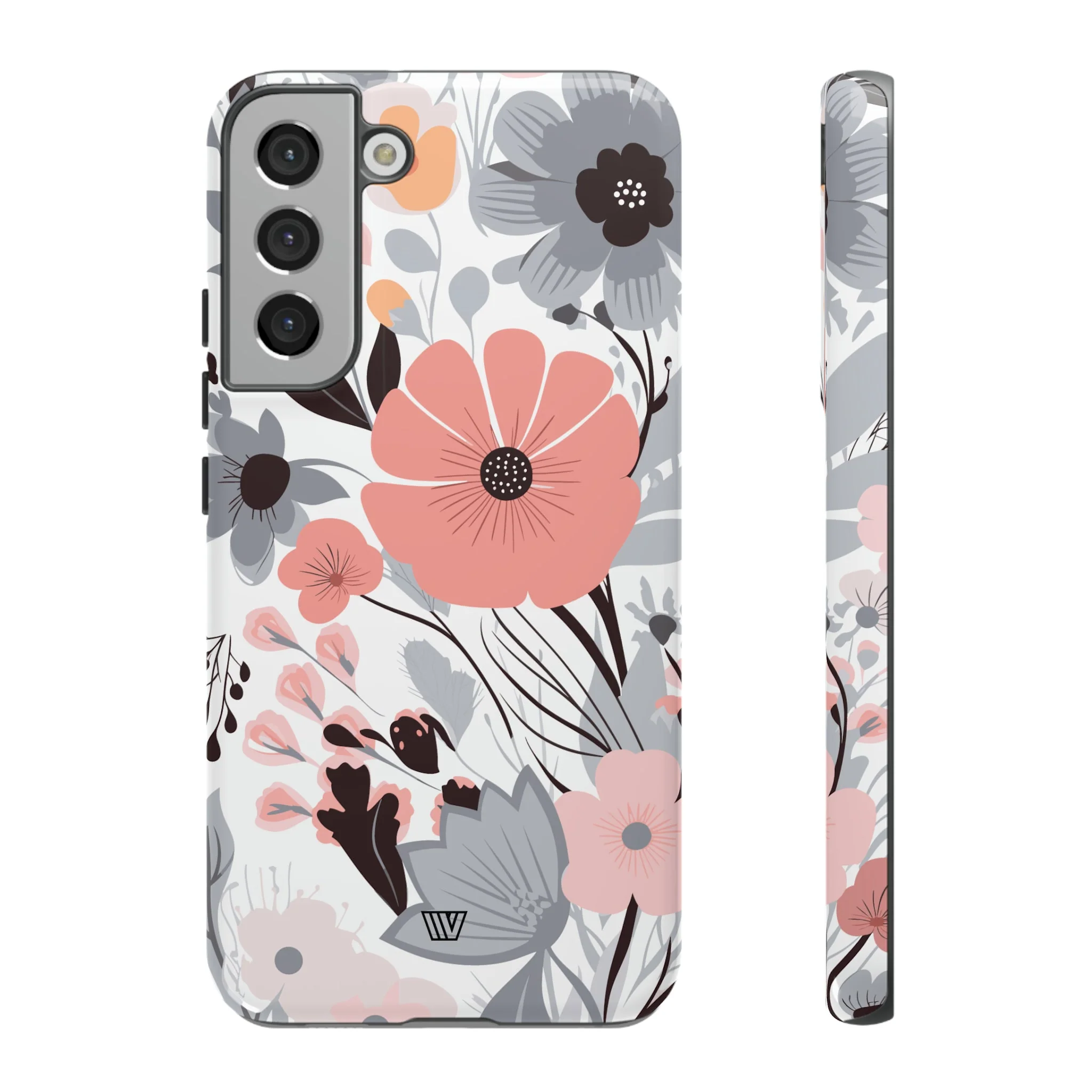 GRAY PASTEL FLOWERS | Tough Phone Case - Image 35