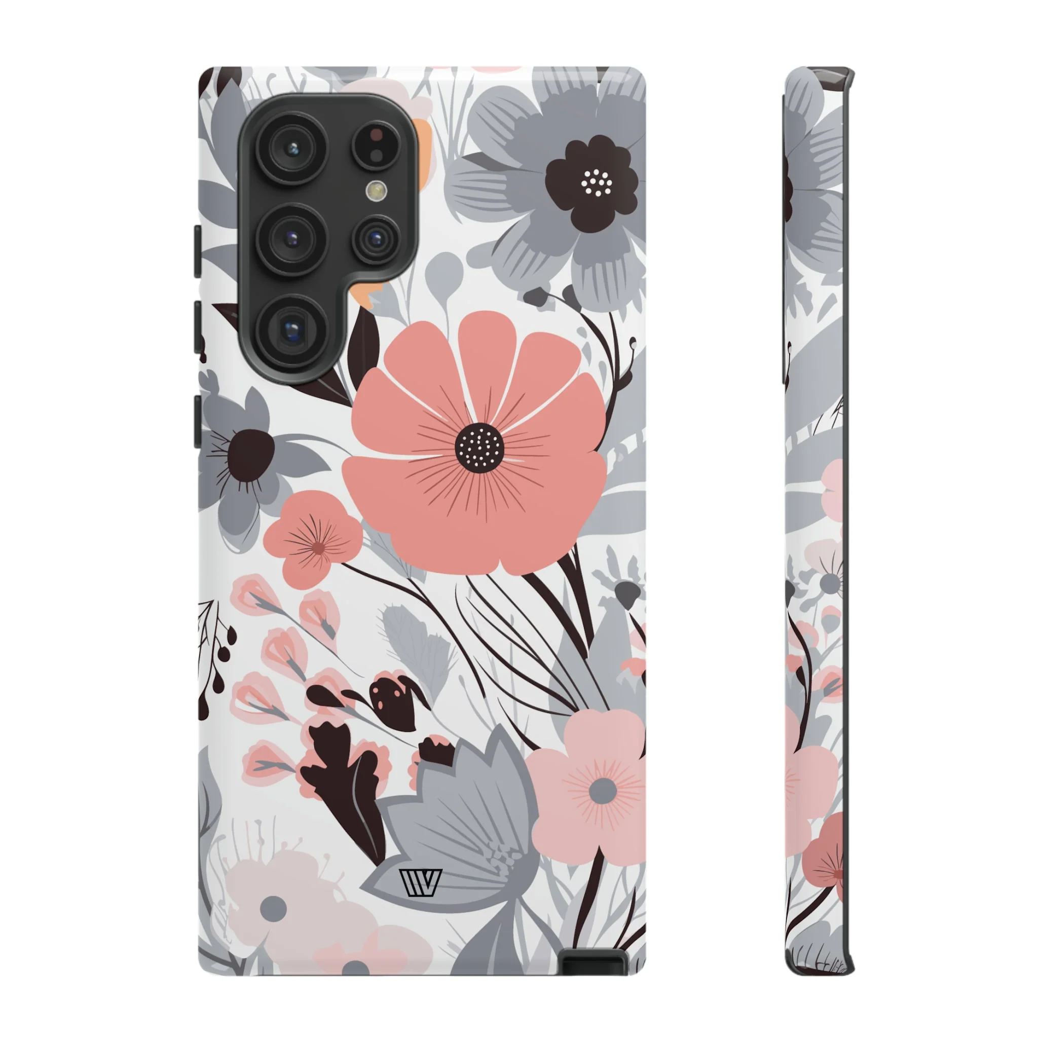 GRAY PASTEL FLOWERS | Tough Phone Case - Image 37