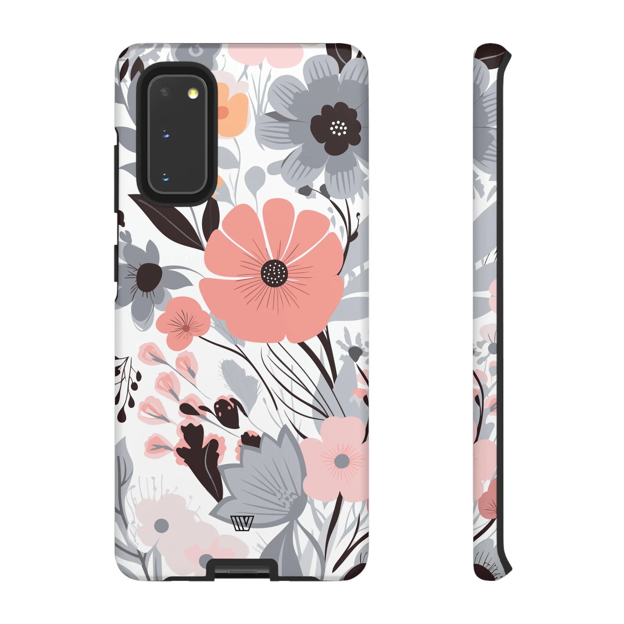 GRAY PASTEL FLOWERS | Tough Phone Case - Image 4