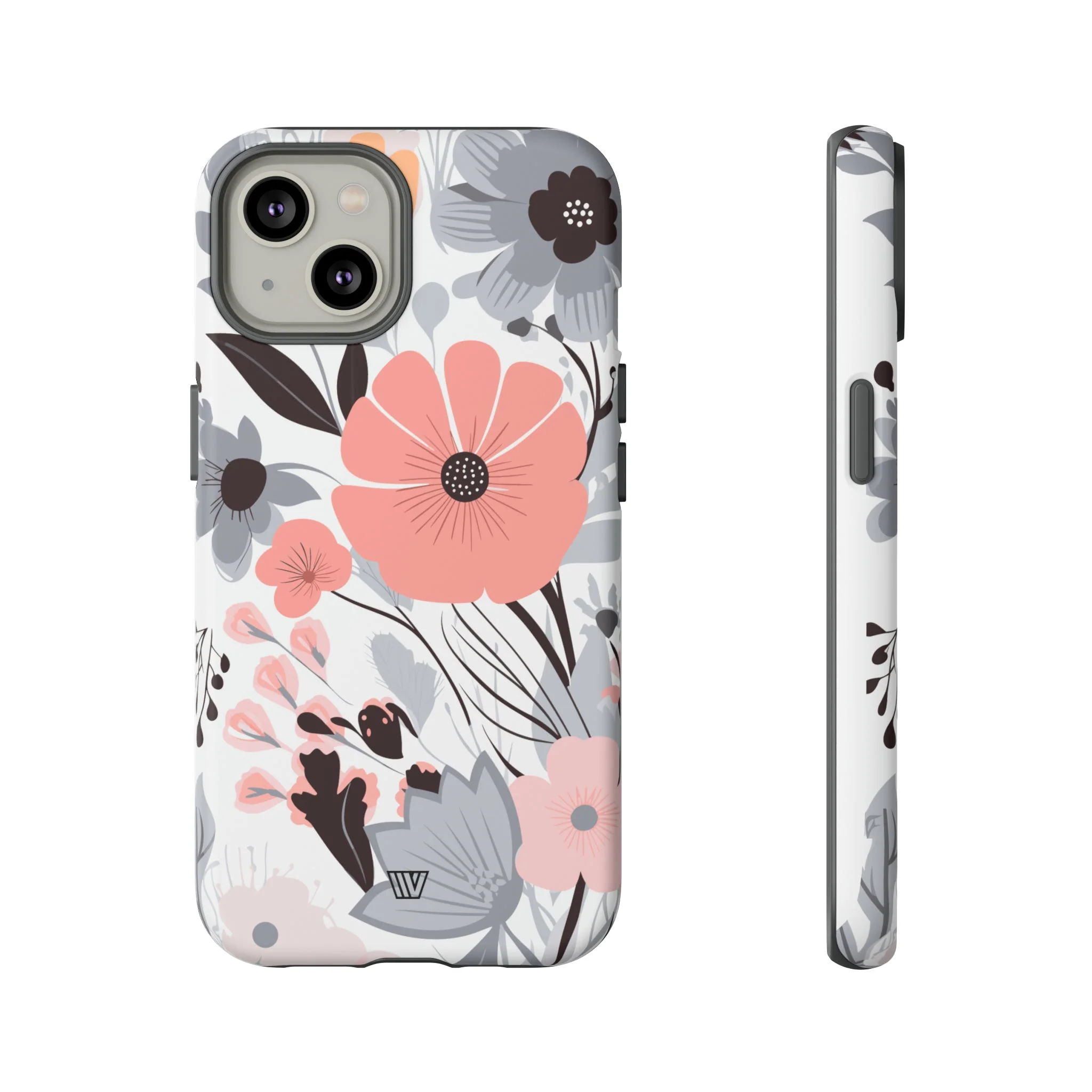GRAY PASTEL FLOWERS | Tough Phone Case - Image 40