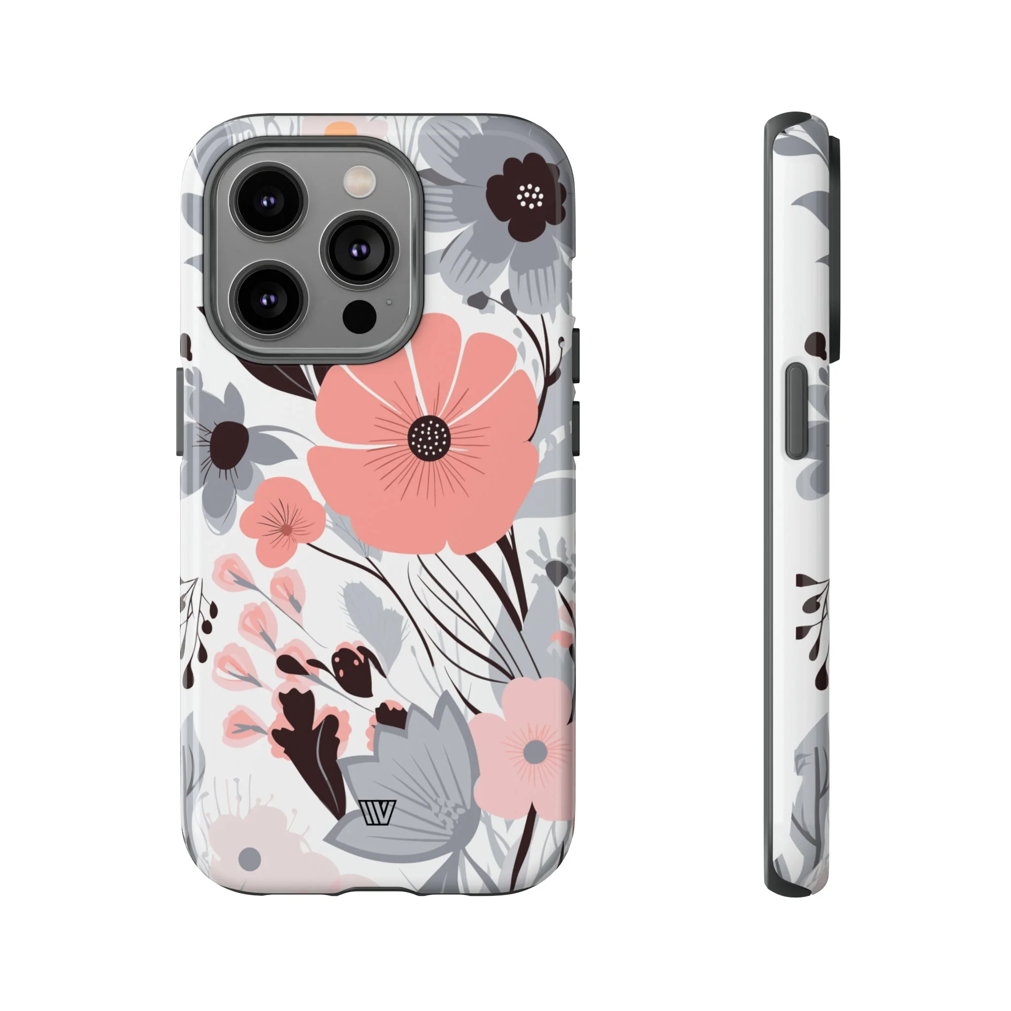 GRAY PASTEL FLOWERS | Tough Phone Case - Image 41